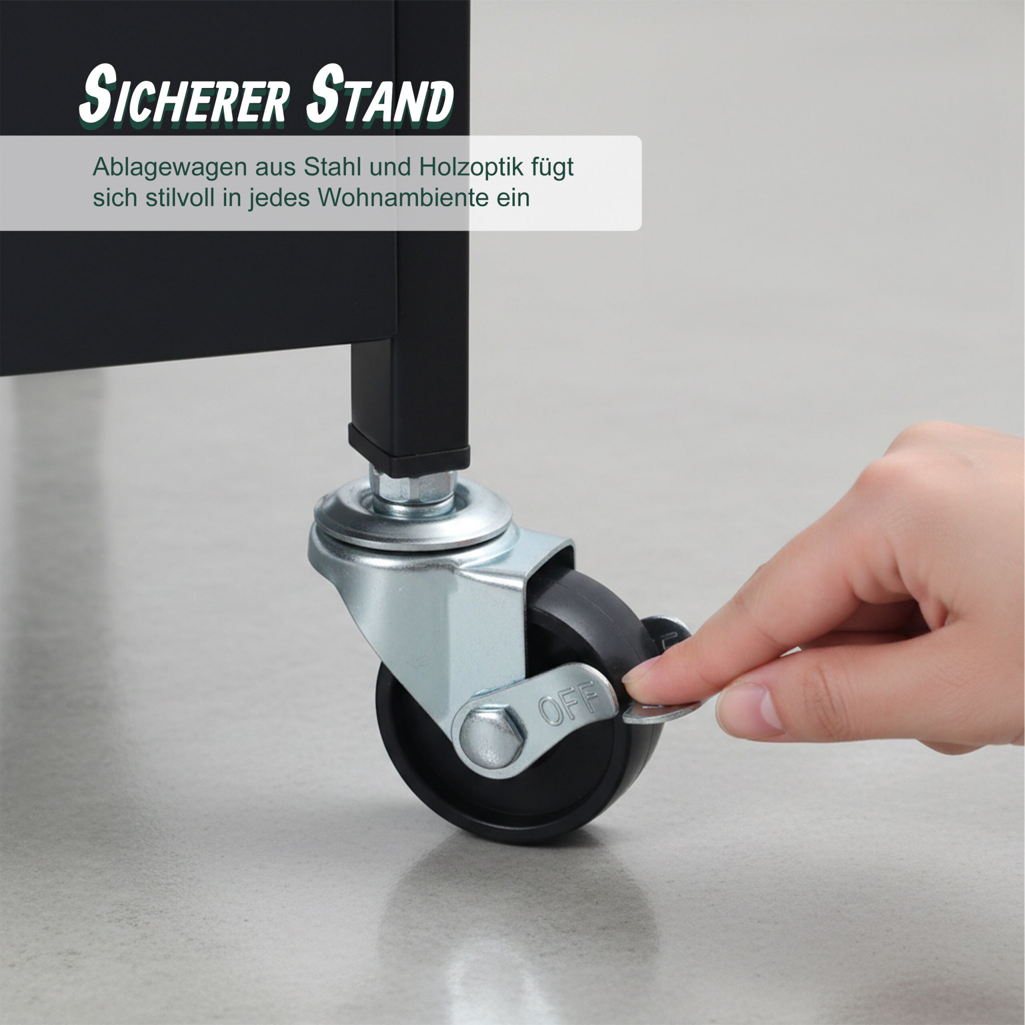 Nischenwagen Industrial-Design Braun-Schwarz von Relaxdays