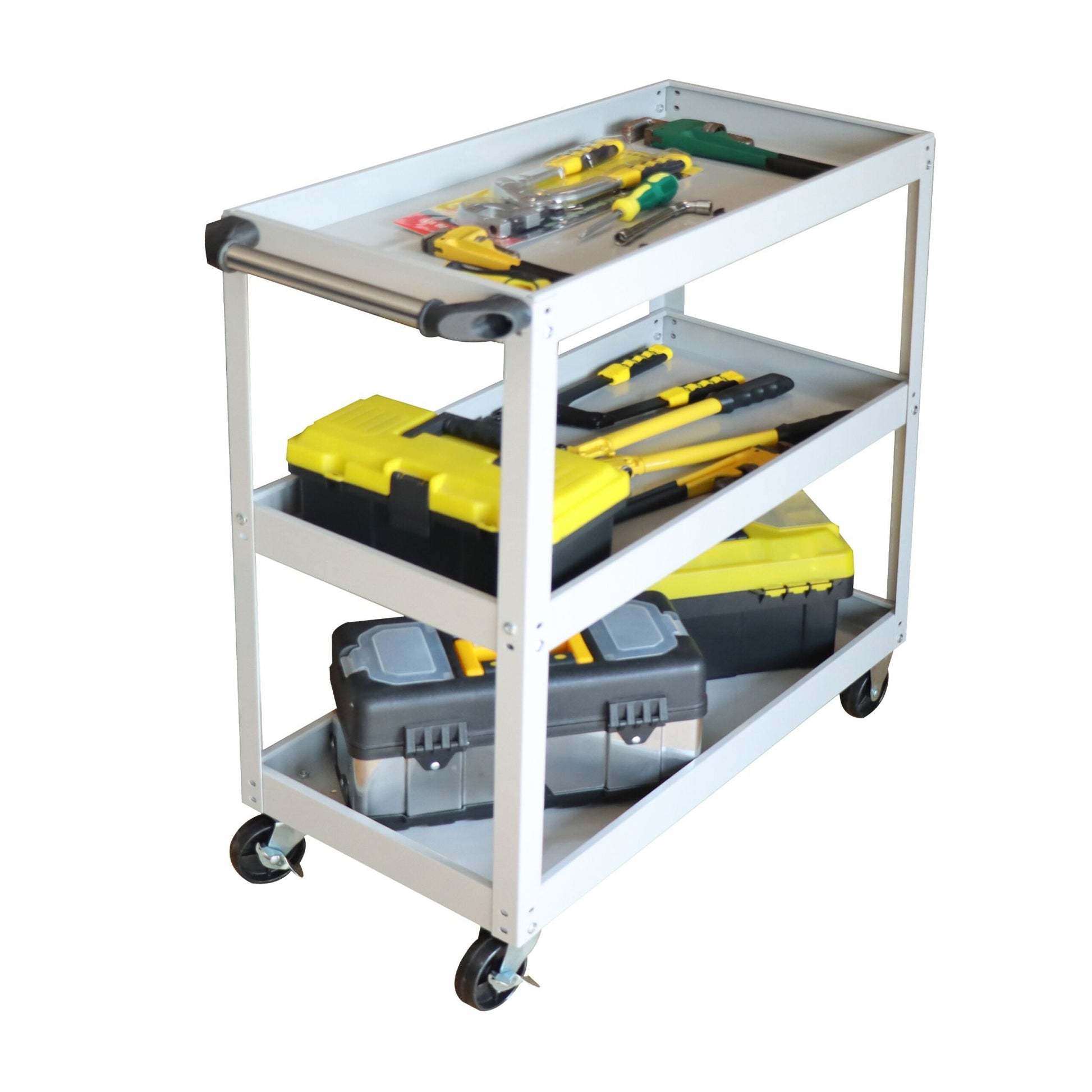 Werkstattwagen mit 3 Ebenen Silber von Relaxdays