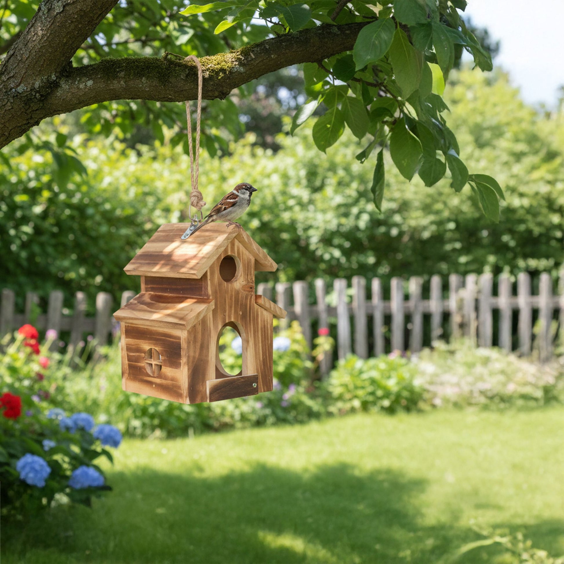 Vogelhaus zum Aufhängen Braun von Relaxdays