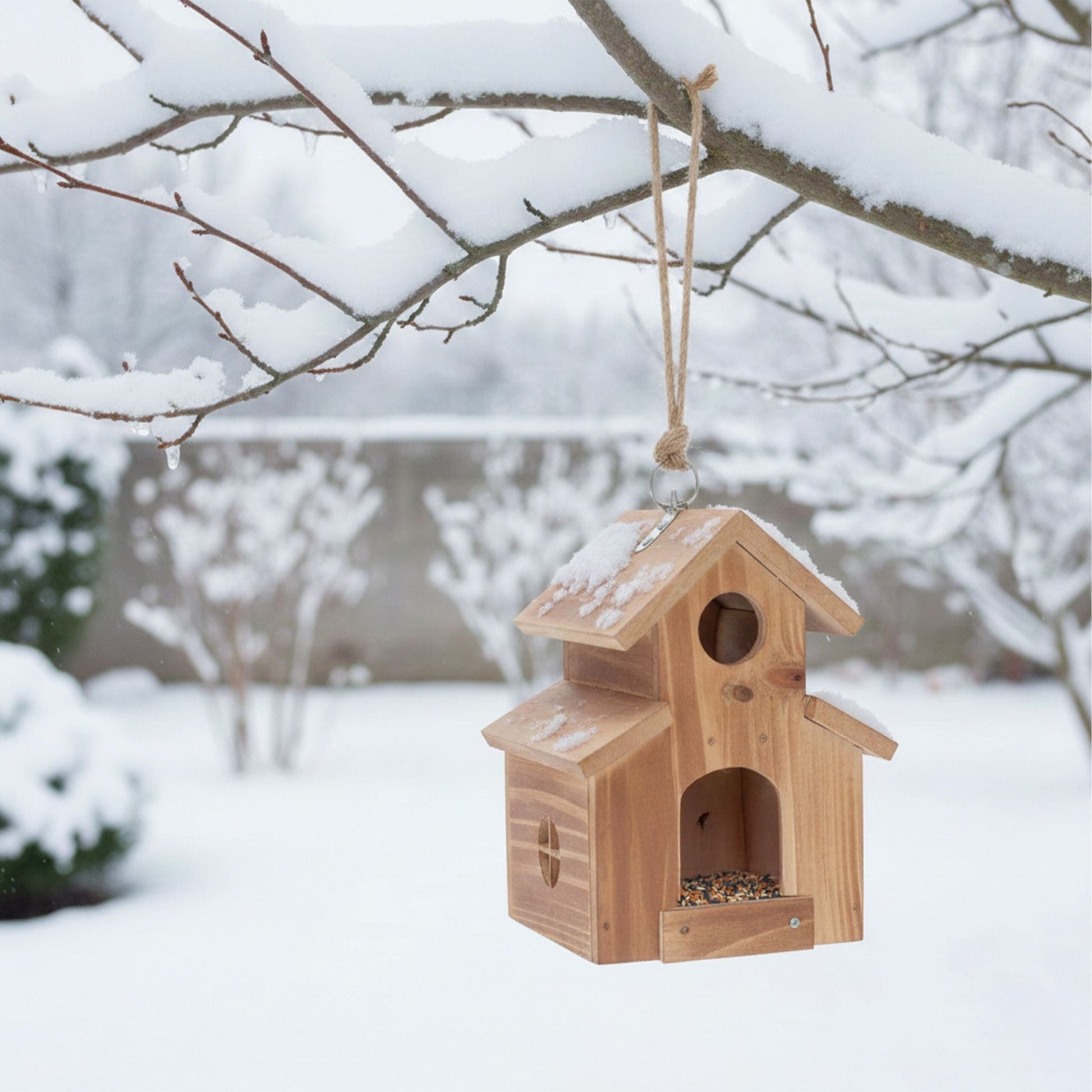 Vogelhaus zum Aufhängen Braun von Relaxdays
