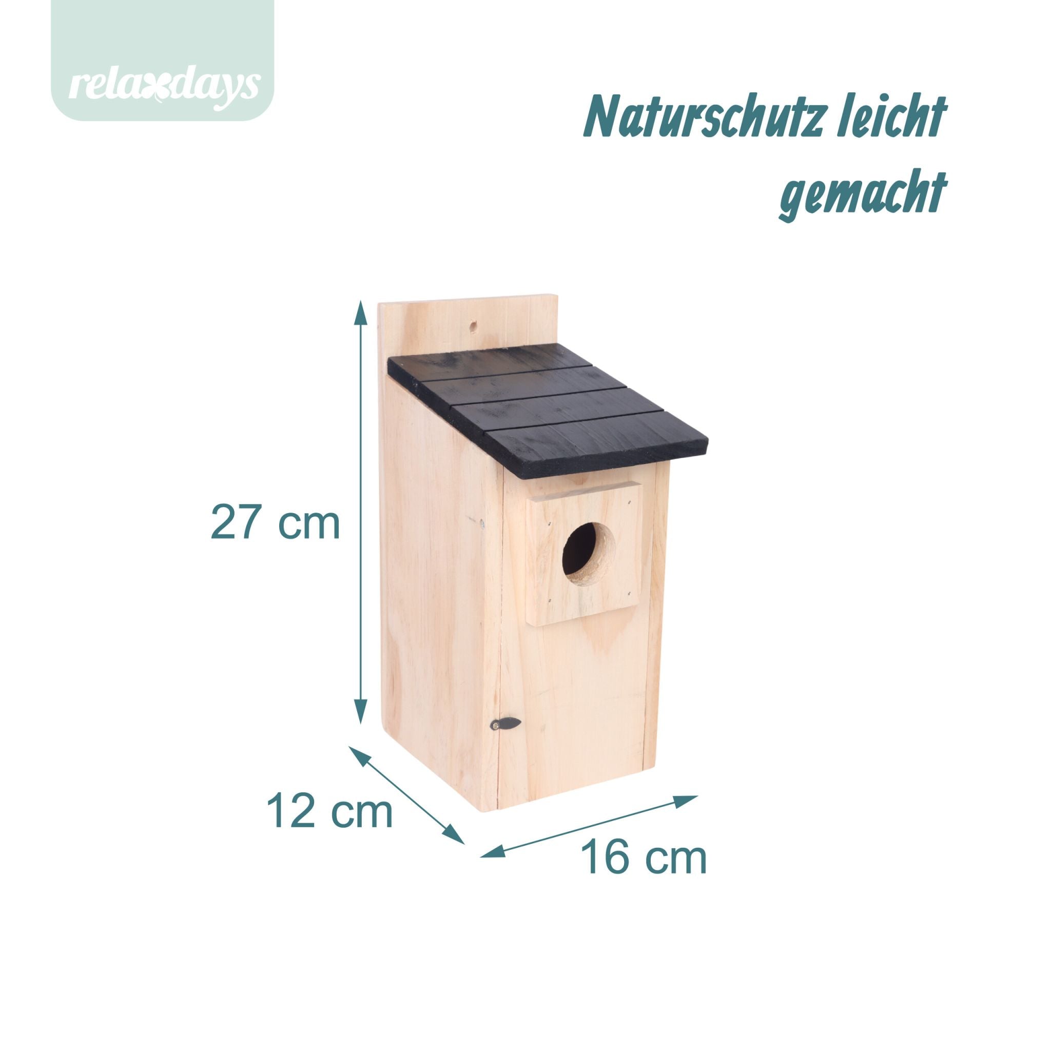 Nistkasten für Meisen & Spatzen Dunkelbraun-Hellbraun von Relaxdays