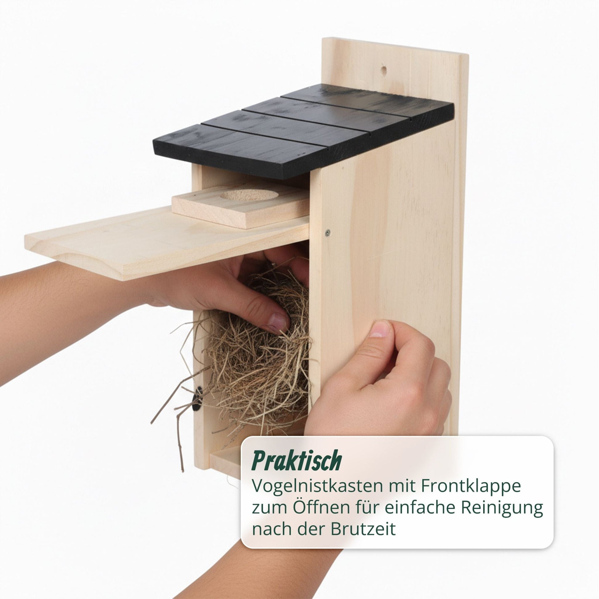 Nistkasten für Meisen & Spatzen Dunkelbraun-Hellbraun von Relaxdays