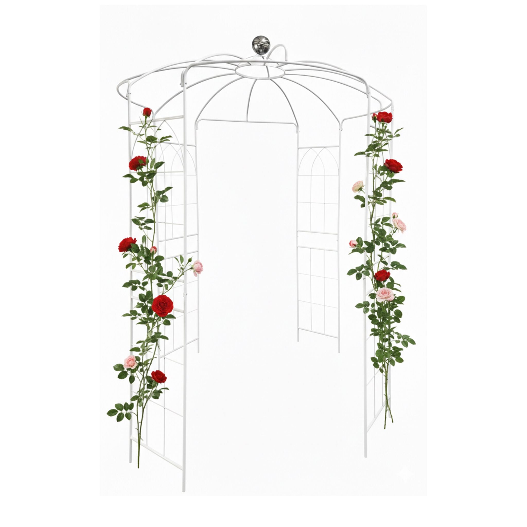 Rosenpavillon Metall Weiss-Silber von Relaxdays