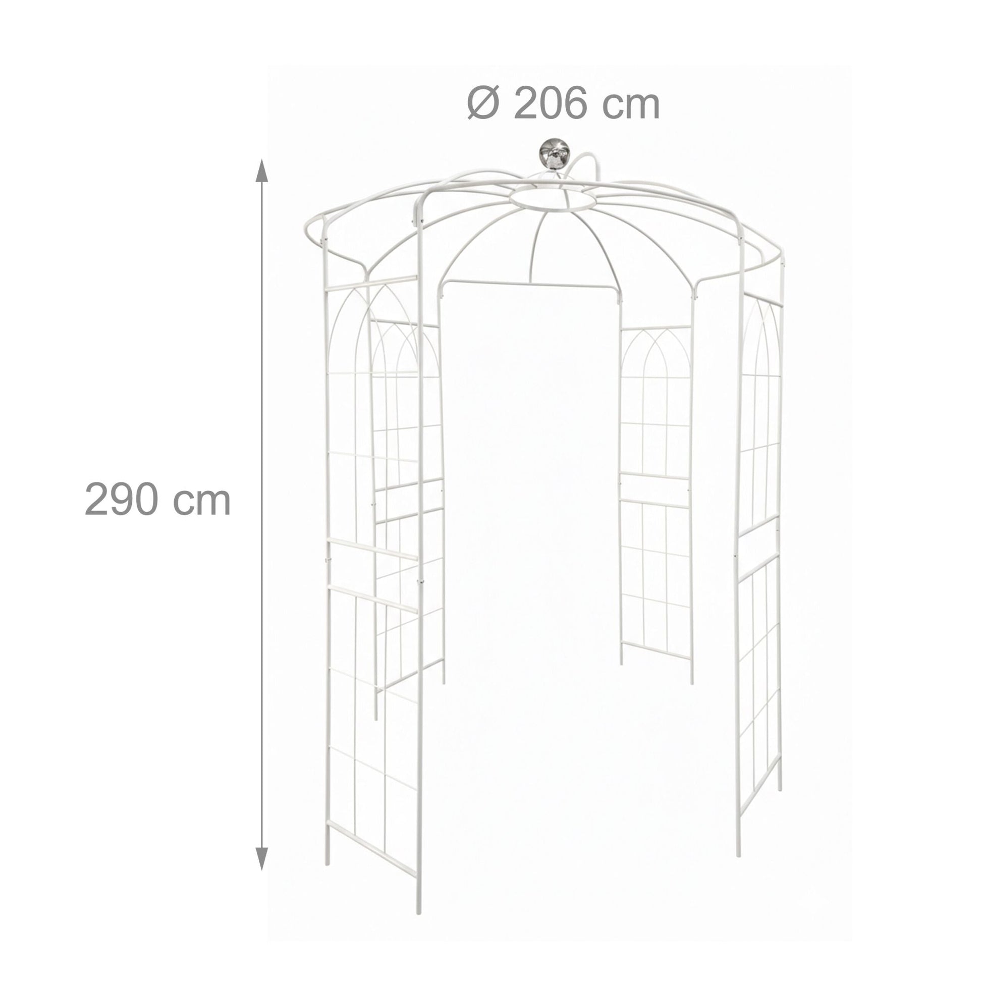Rosenpavillon Metall Weiss-Silber von Relaxdays
