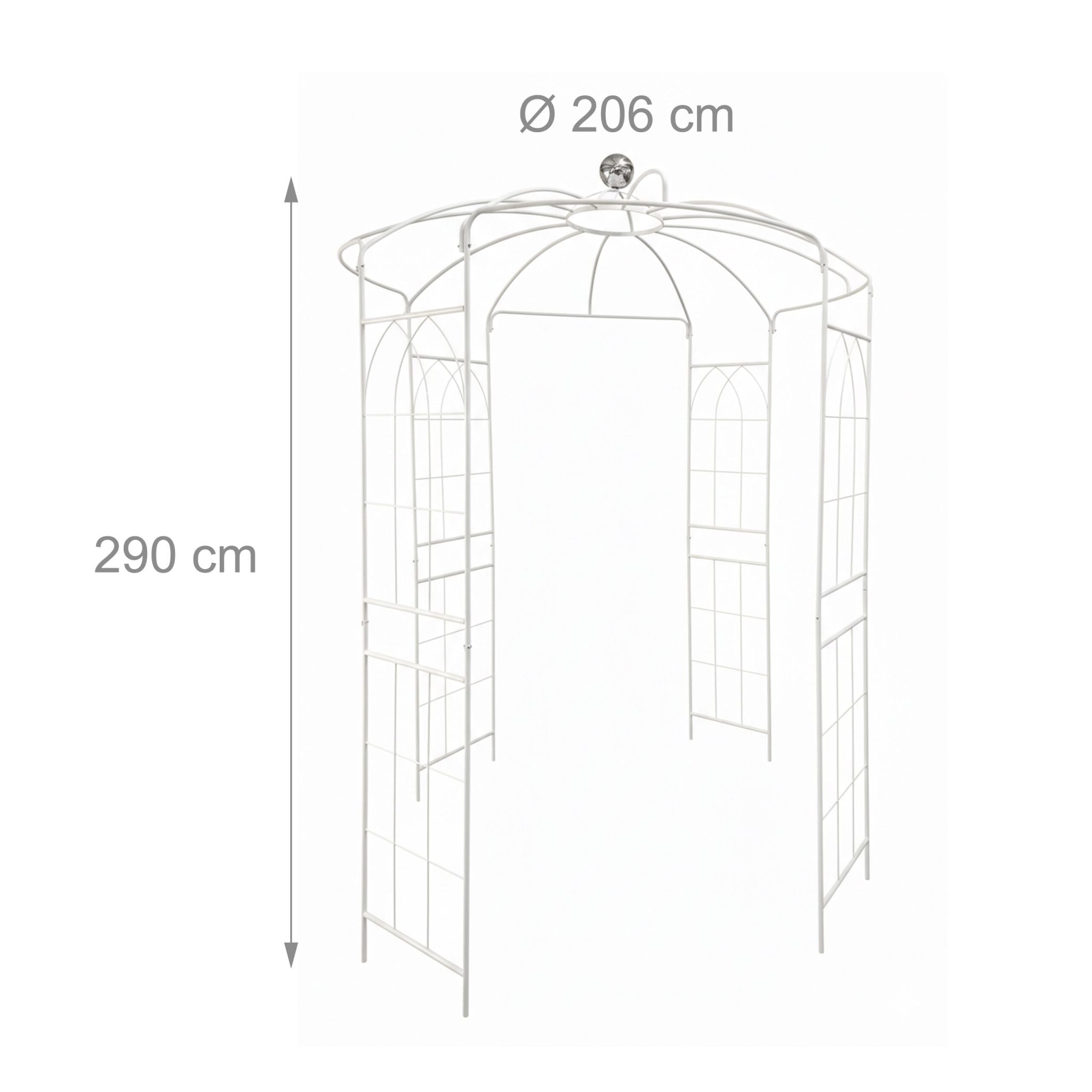 Rosenpavillon Metall Weiss-Silber von Relaxdays