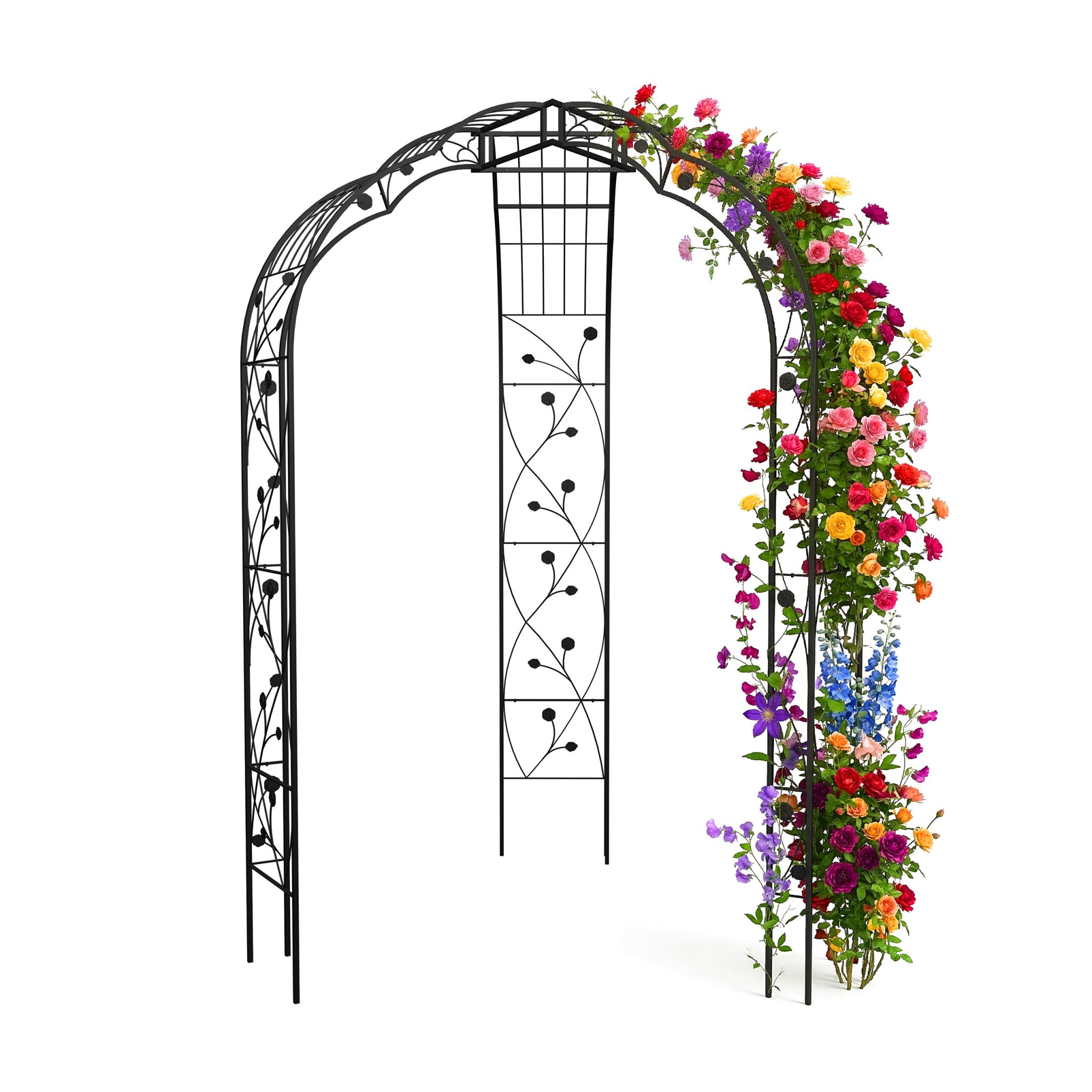 Rosenpavillon Metall Schwarz von Relaxdays