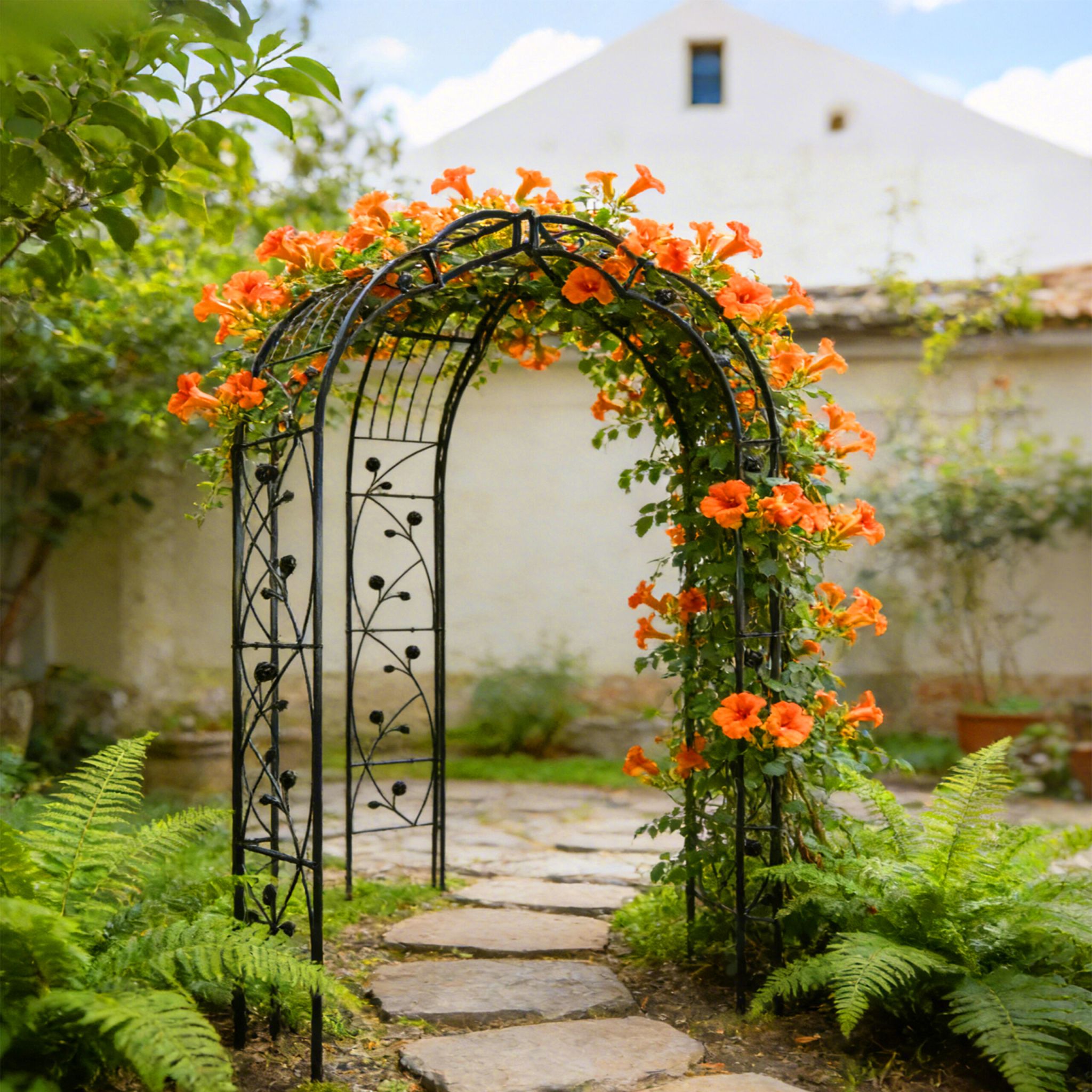 Rosenpavillon Metall Schwarz von Relaxdays