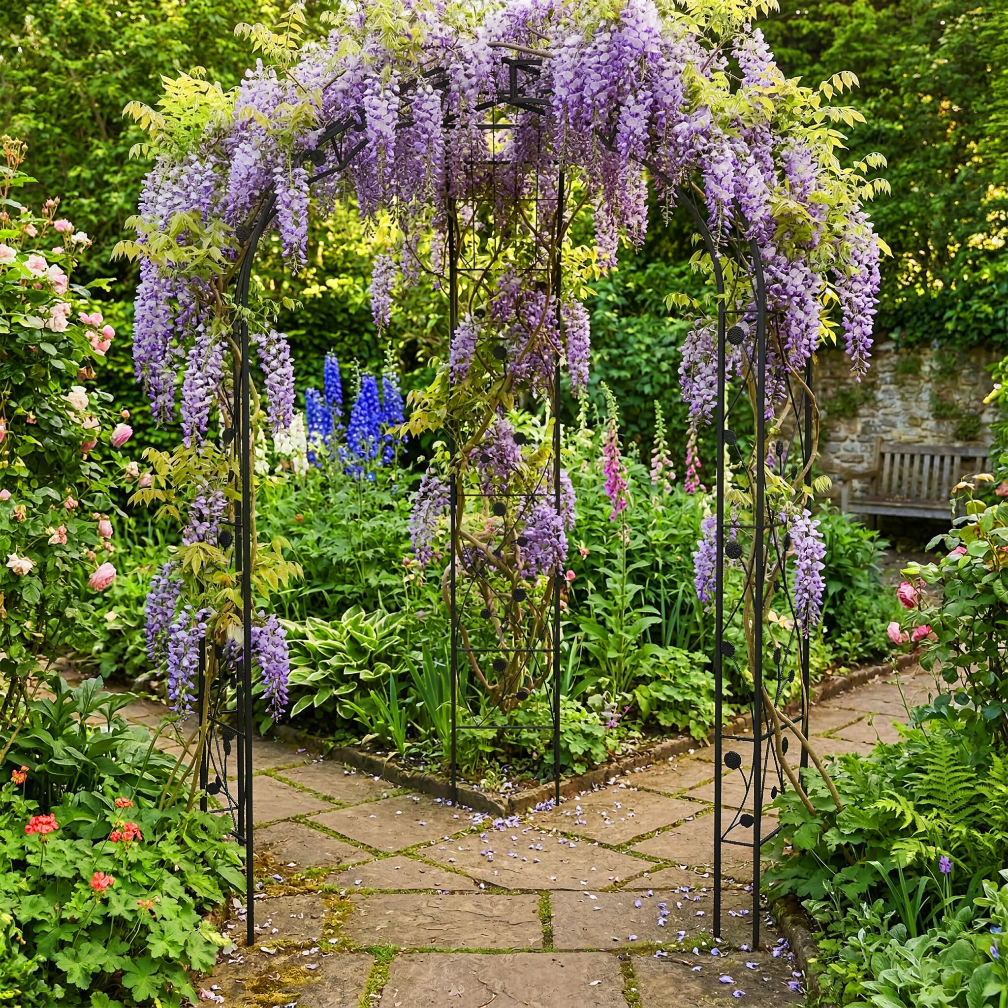 Rosenpavillon Metall Schwarz von Relaxdays