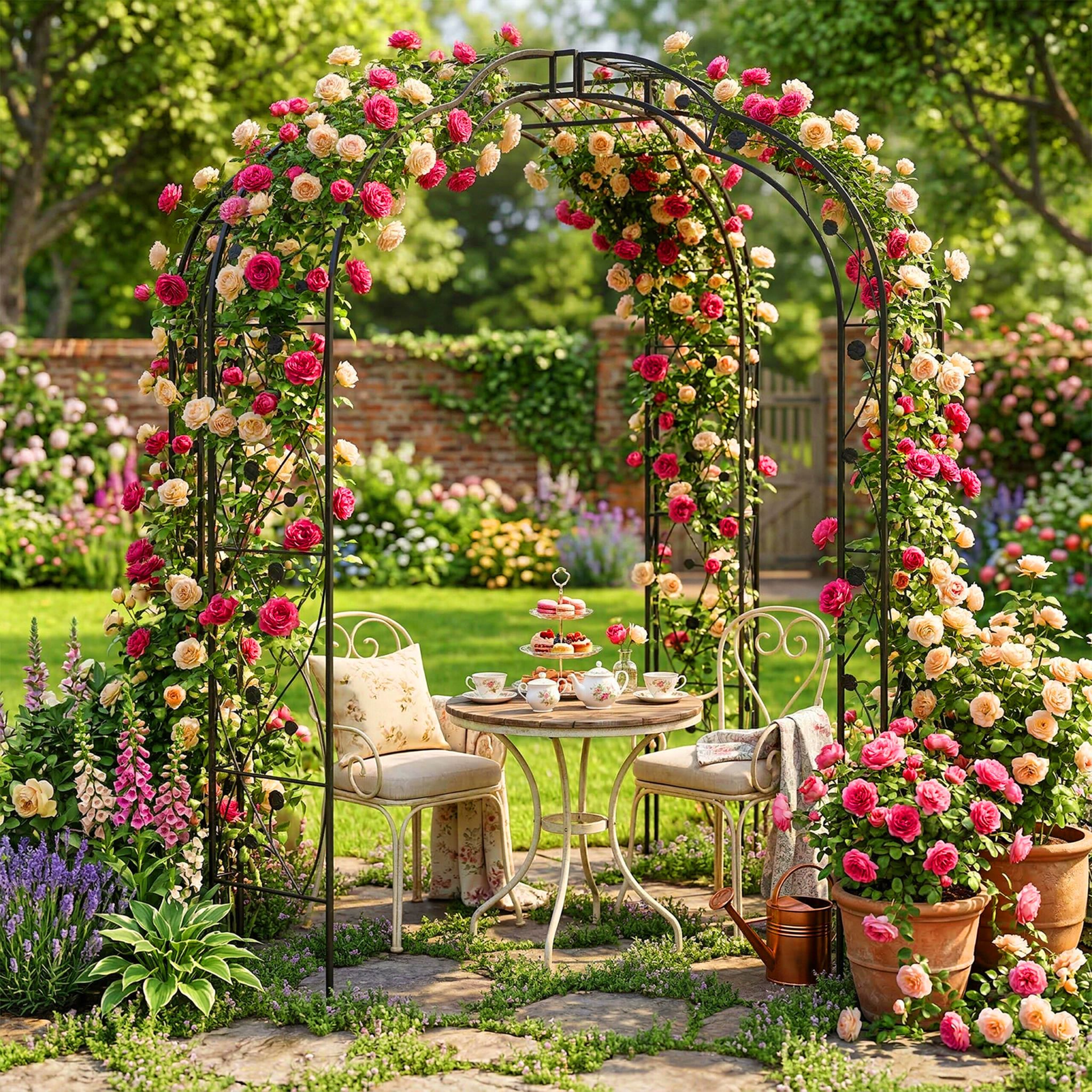 Rosenpavillon Metall Schwarz von Relaxdays