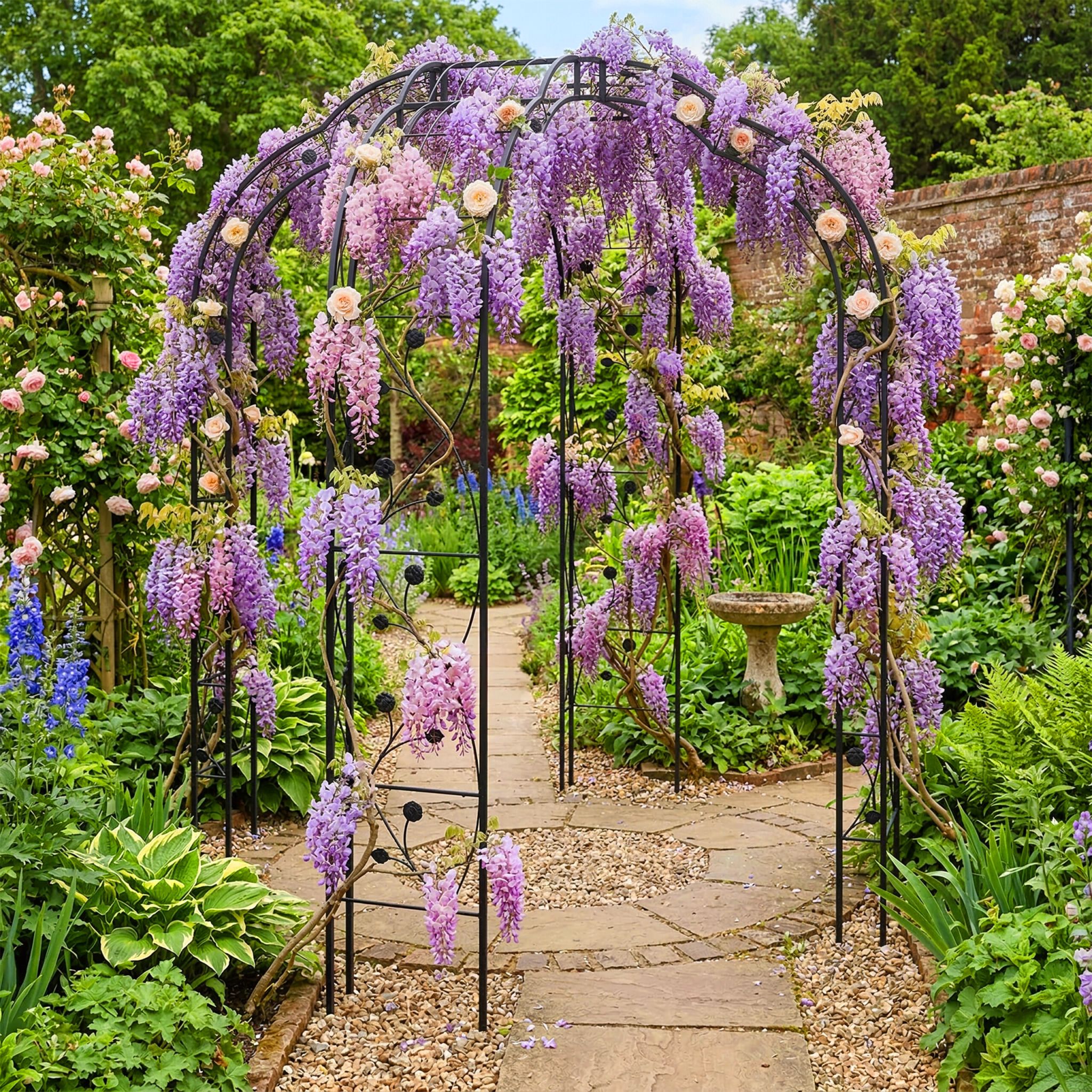 Rosenpavillon Metall Schwarz von Relaxdays