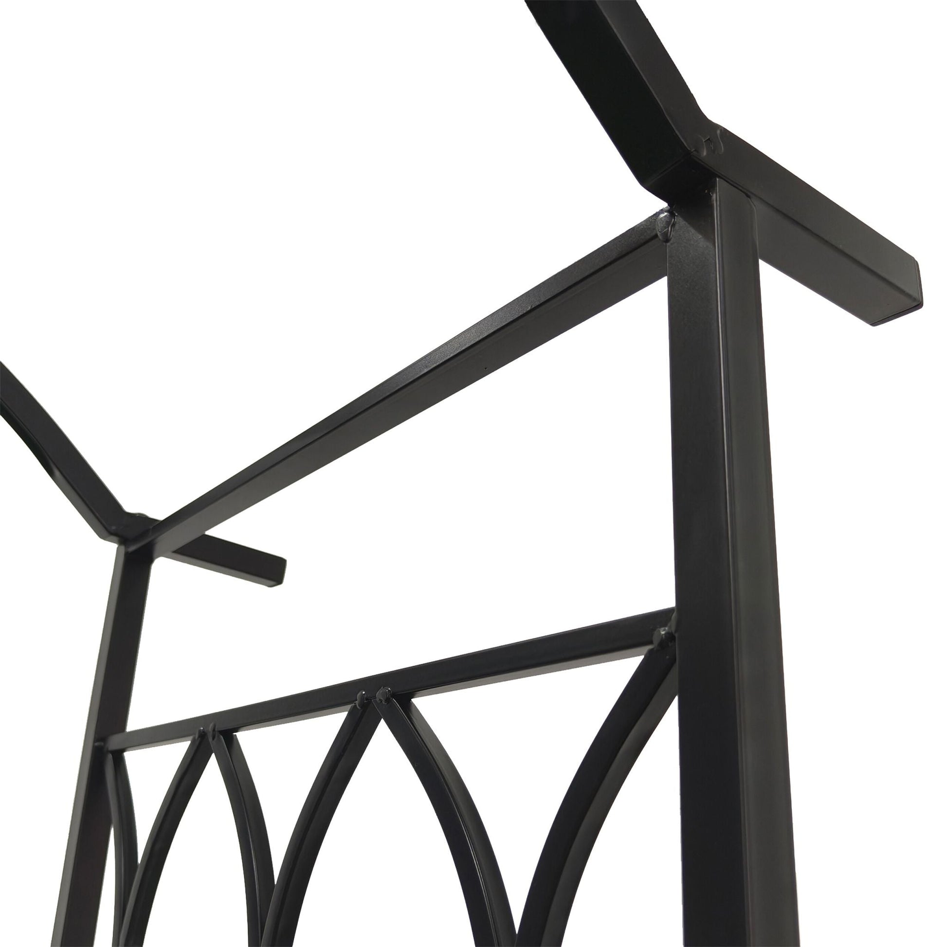 Rosenbogen mit Bank Metall Schwarz von Relaxdays