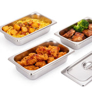 Gastro Behälter GN 1/3 Edelstahl 3er-Set Silber von Relaxdays