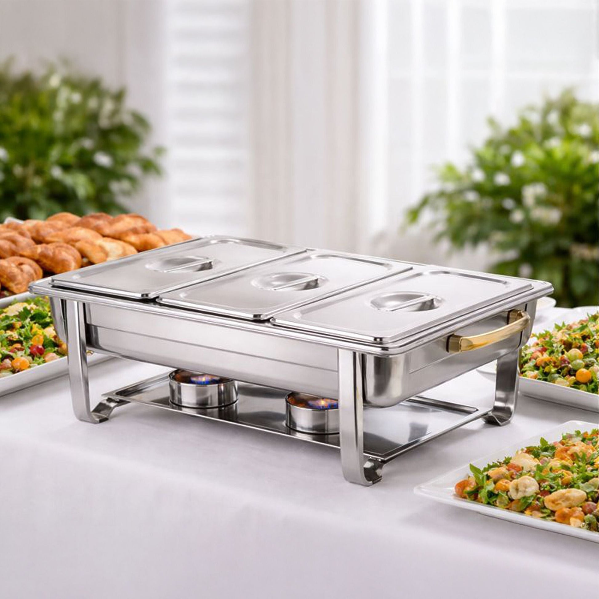 Gastro Behälter GN 1/3 Edelstahl 3er-Set Silber von Relaxdays