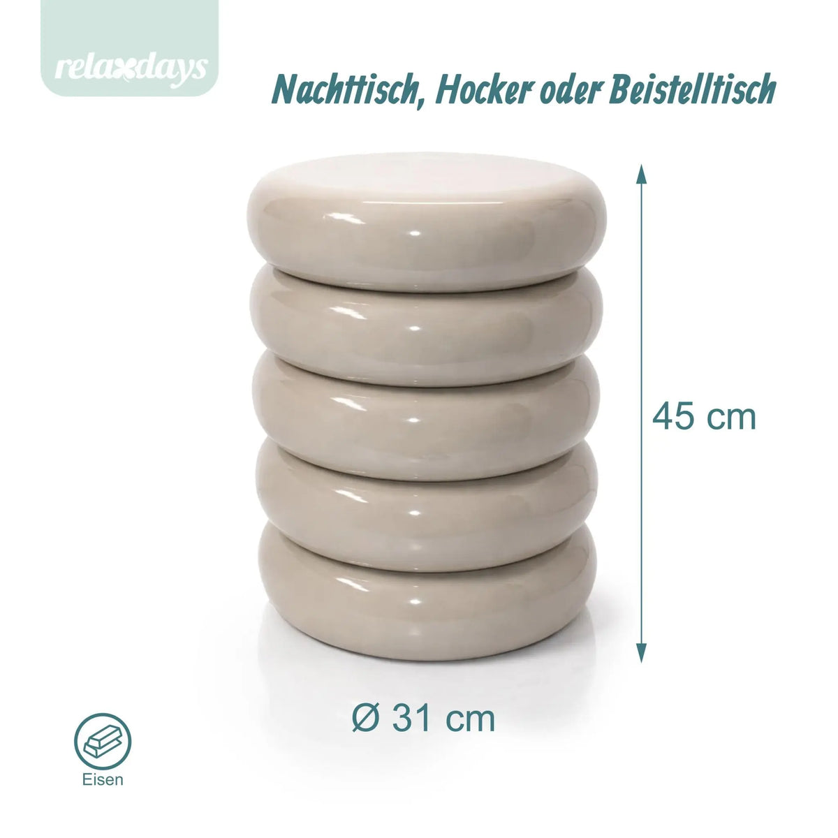 Beistelltisch Bubble-Design Beige von Relaxdays