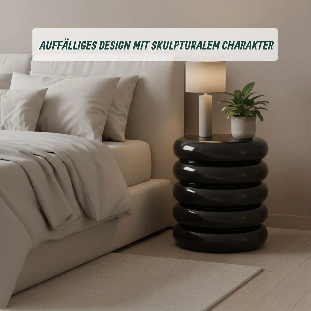 Beistelltisch Bubble-Design Schwarz von Relaxdays