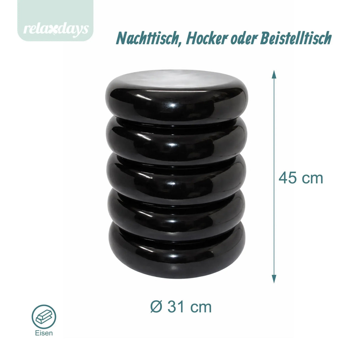 Beistelltisch Bubble-Design Schwarz von Relaxdays