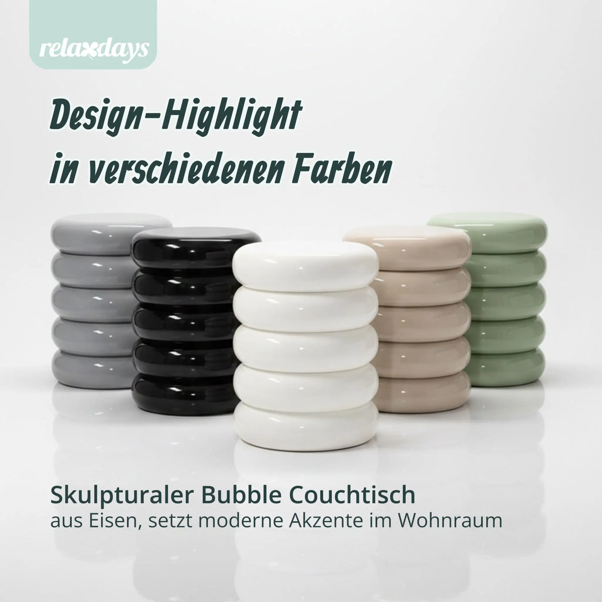 Beistelltisch Bubble-Design Schwarz von Relaxdays
