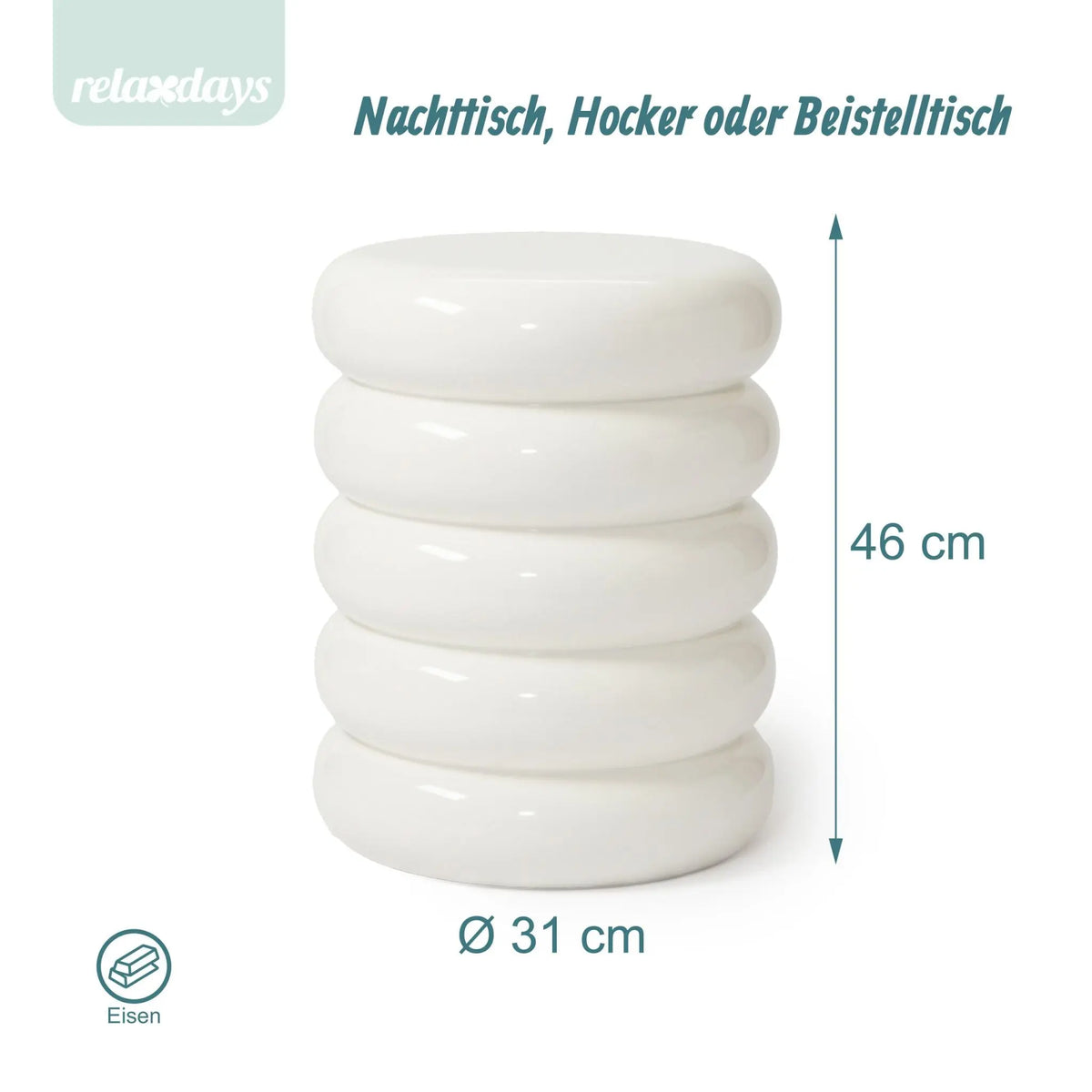 Beistelltisch Bubble-Design Weiss von Relaxdays