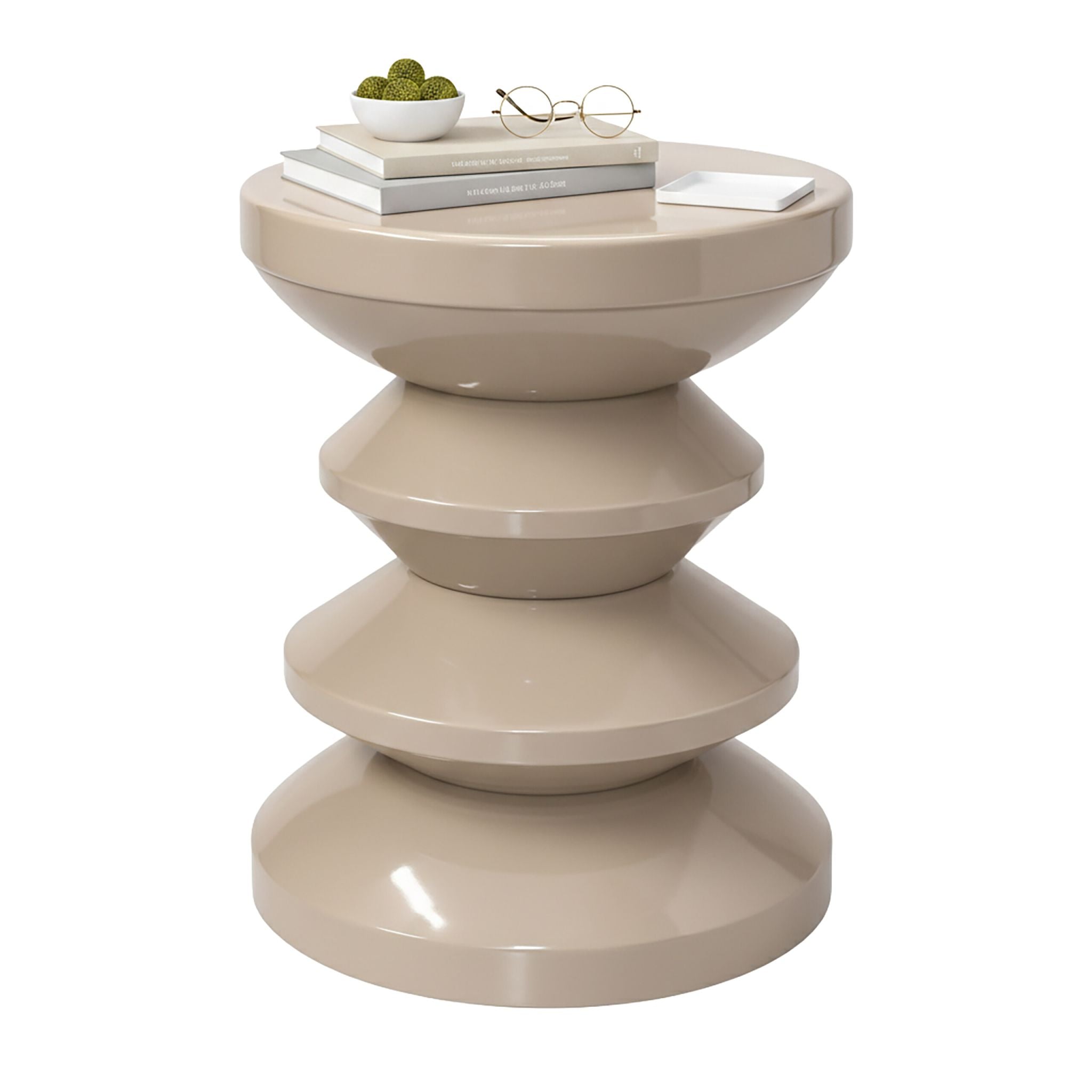 Beistelltisch Zick-Zack-Design Beige von Relaxdays
