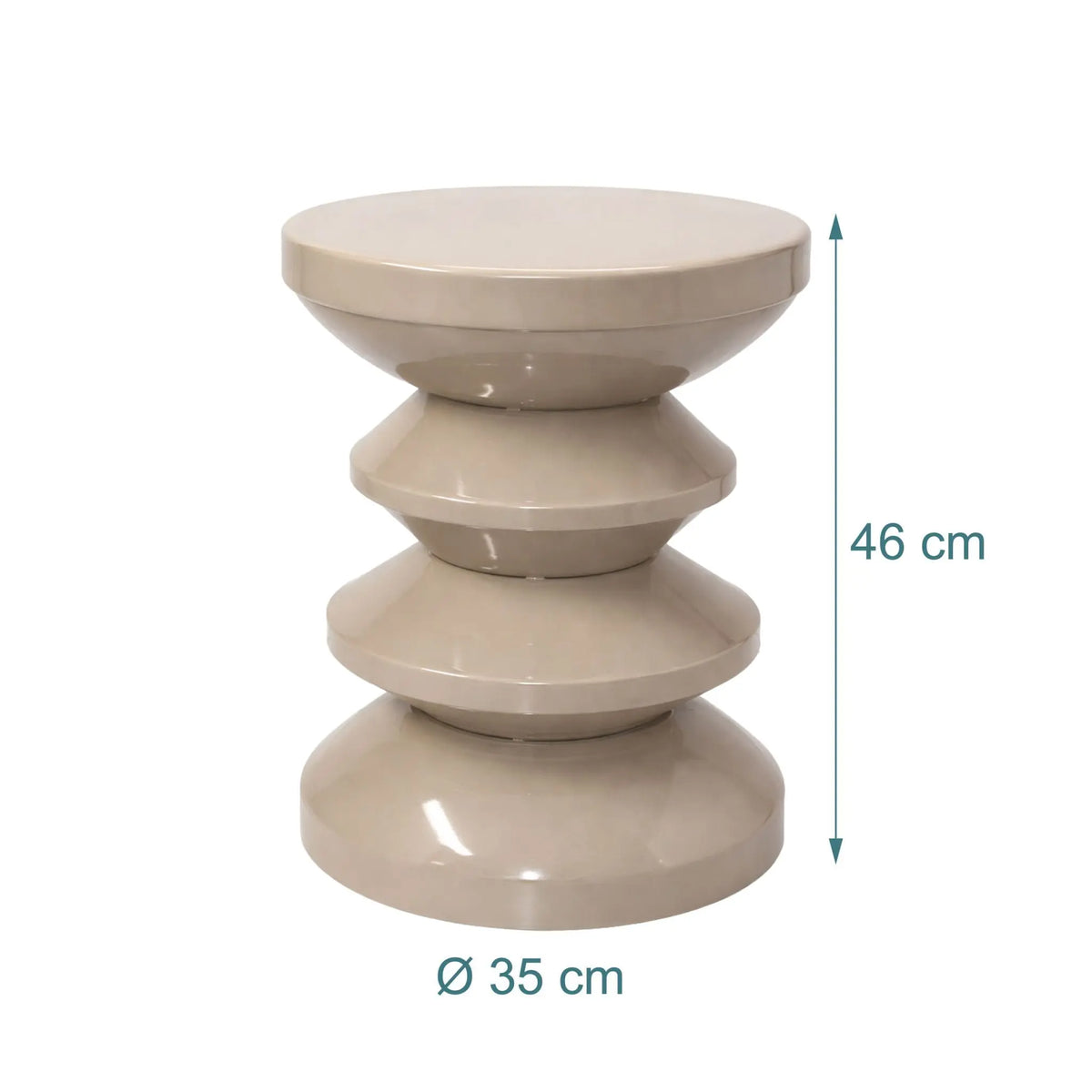 Beistelltisch Zick-Zack-Design Beige von Relaxdays