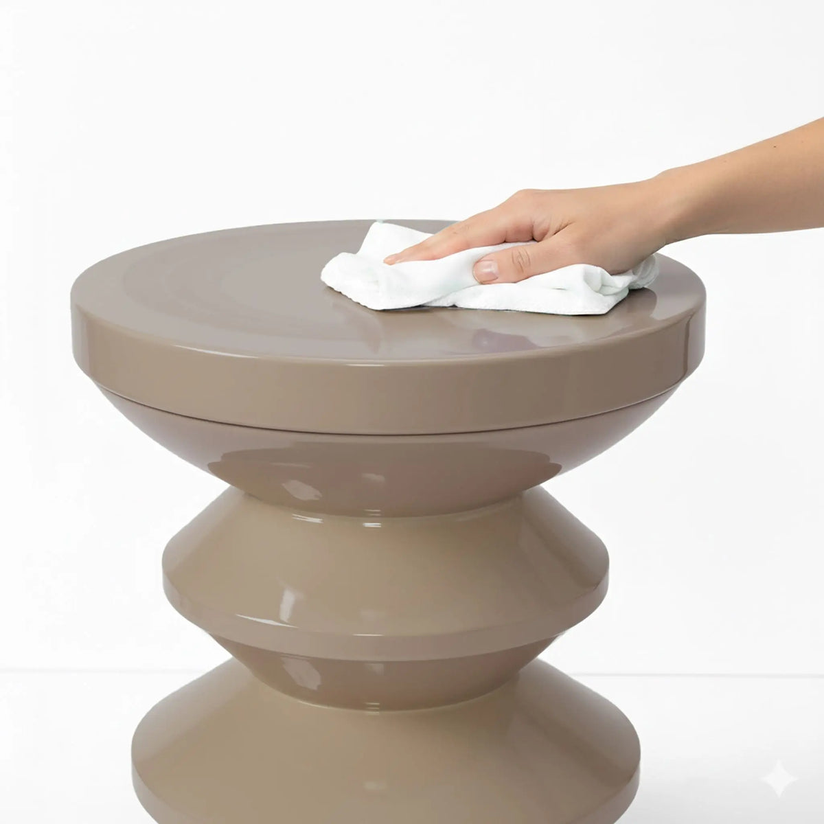 Beistelltisch Zick-Zack-Design Beige von Relaxdays