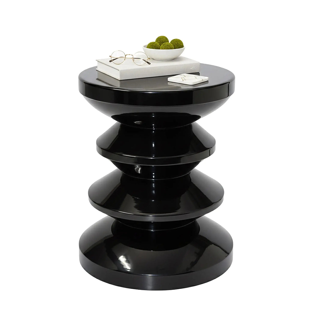Beistelltisch Zick-Zack-Design Schwarz von Relaxdays