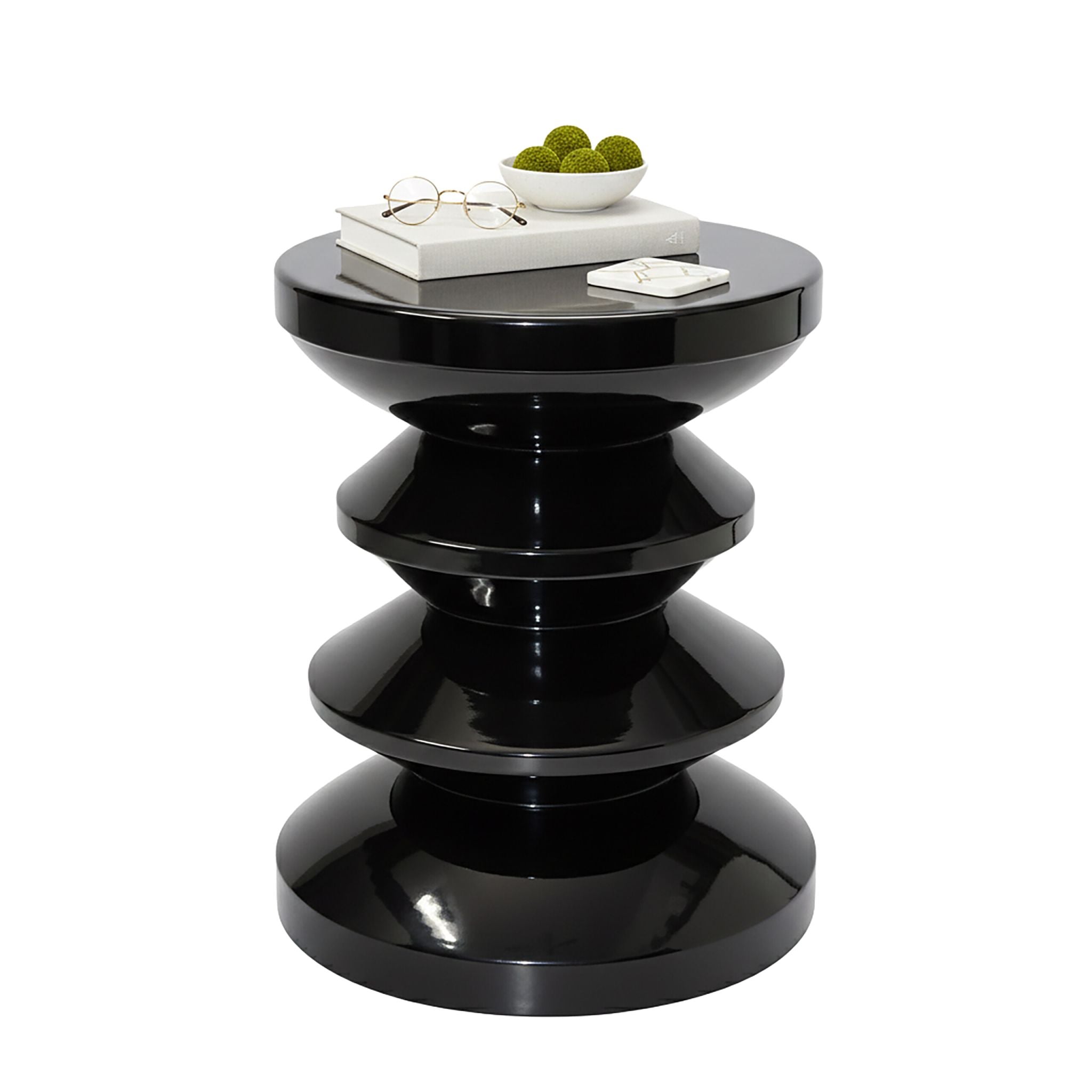 Beistelltisch Zick-Zack-Design Schwarz von Relaxdays