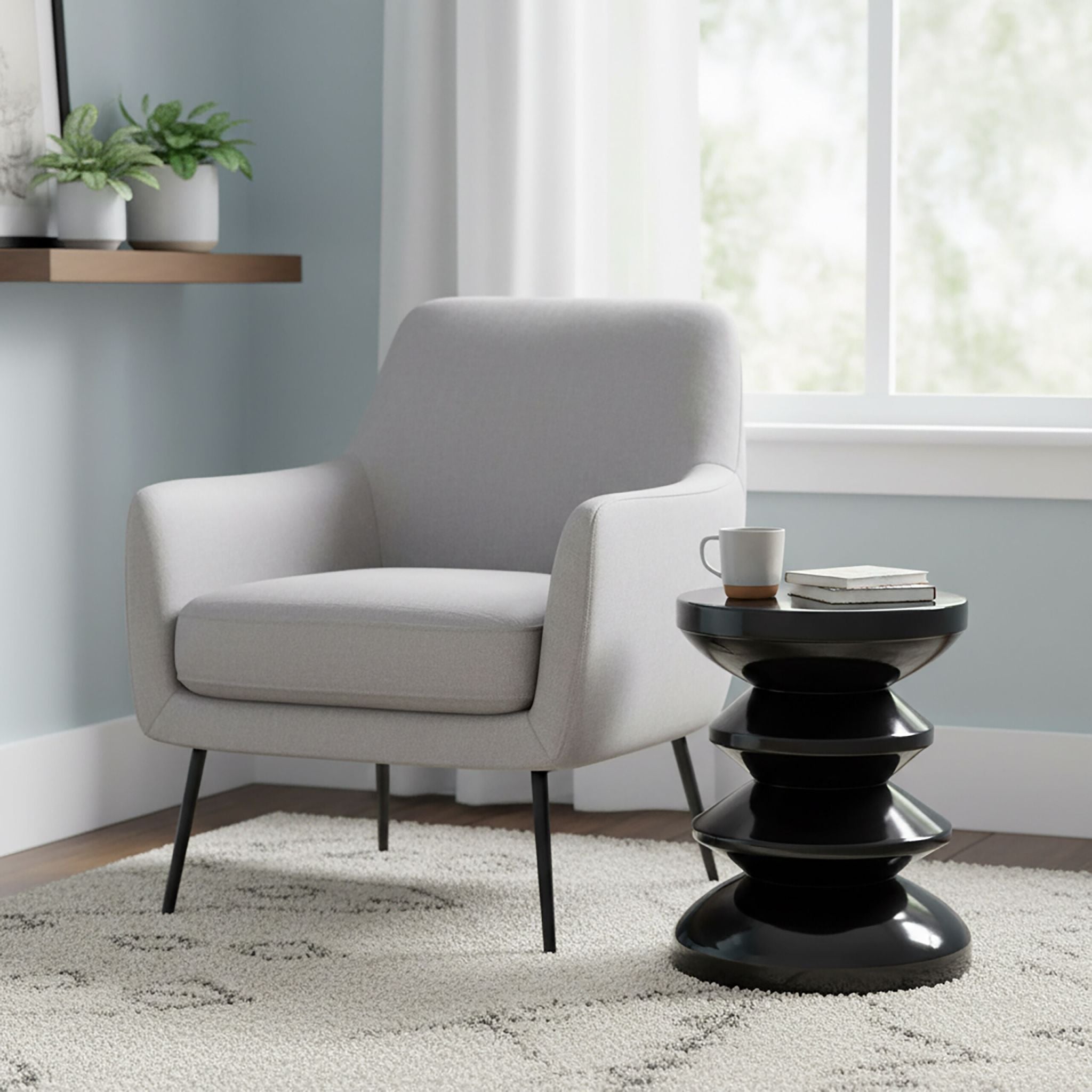 Beistelltisch Zick-Zack-Design Schwarz von Relaxdays