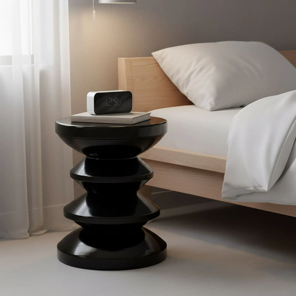 Beistelltisch Zick-Zack-Design Schwarz von Relaxdays