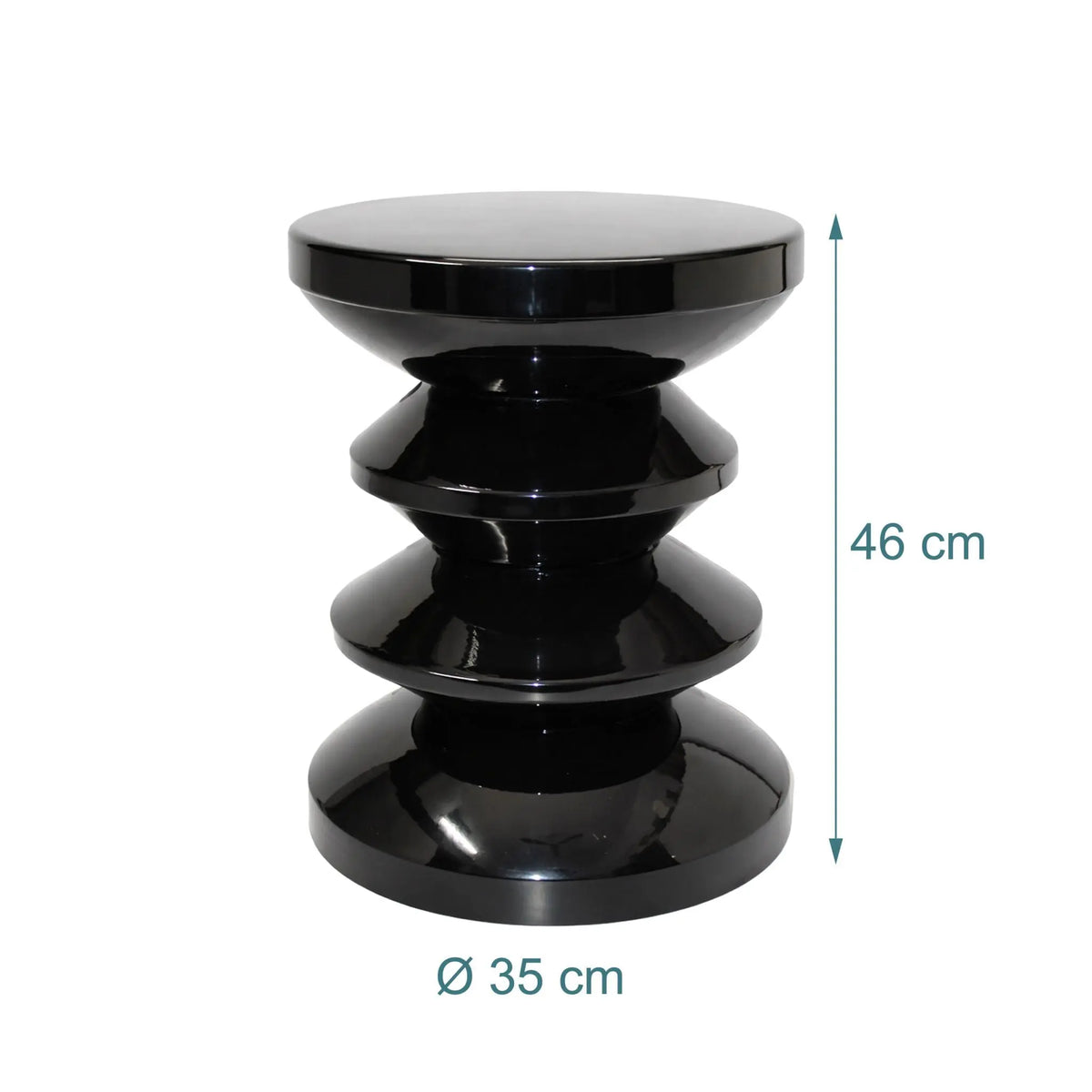 Beistelltisch Zick-Zack-Design Schwarz von Relaxdays