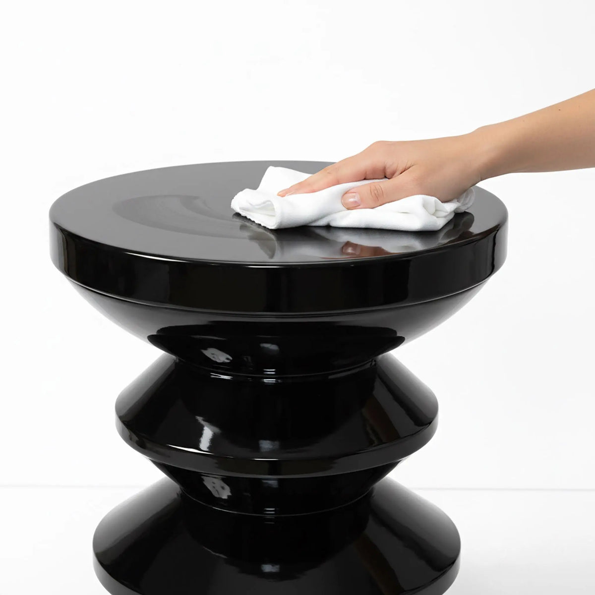 Beistelltisch Zick-Zack-Design Schwarz von Relaxdays