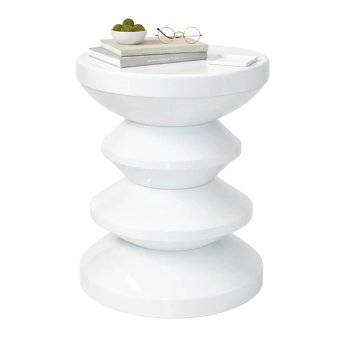 Beistelltisch Zick-Zack-Design Weiss von Relaxdays