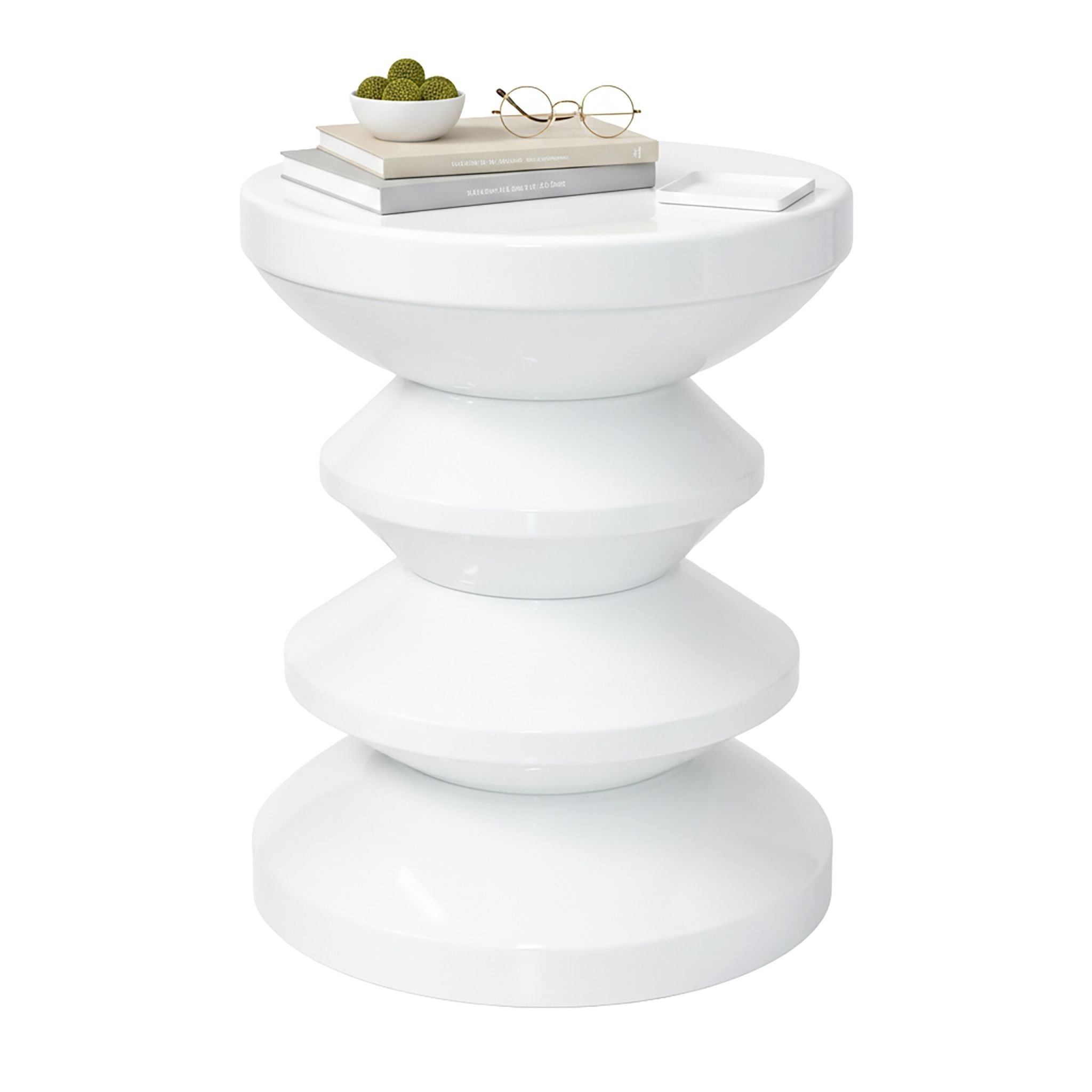 Beistelltisch Zick-Zack-Design Weiss von Relaxdays