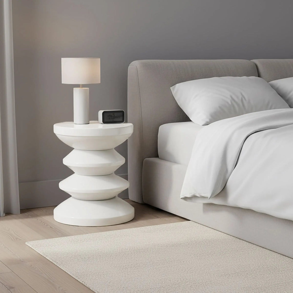 Beistelltisch Zick-Zack-Design Weiss von Relaxdays