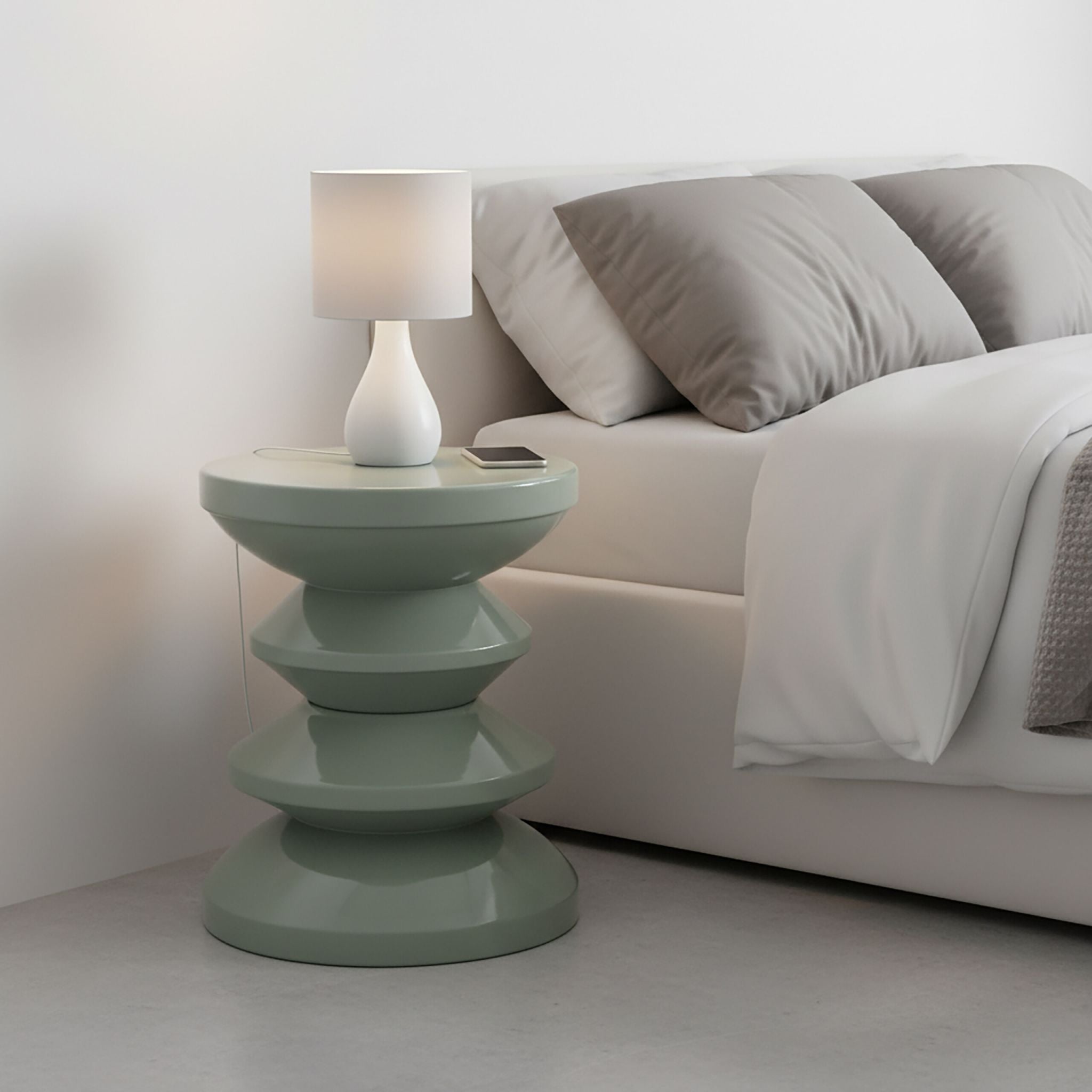 Beistelltisch Zick-Zack-Design Grün von Relaxdays