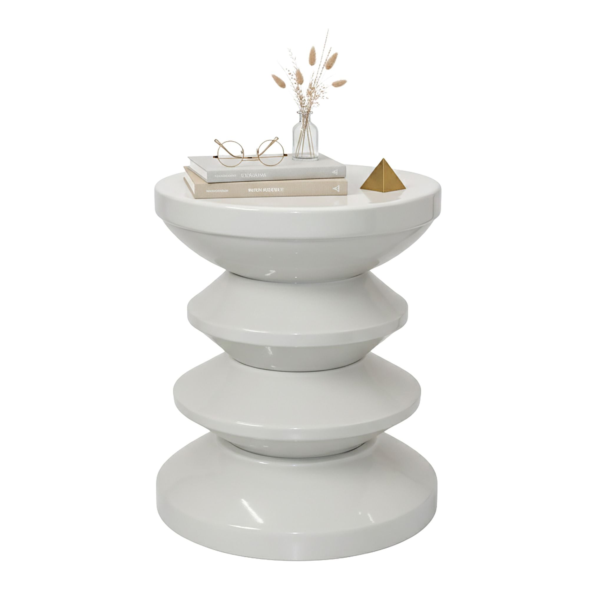 Beistelltisch Zick-Zack-Design Grau von Relaxdays