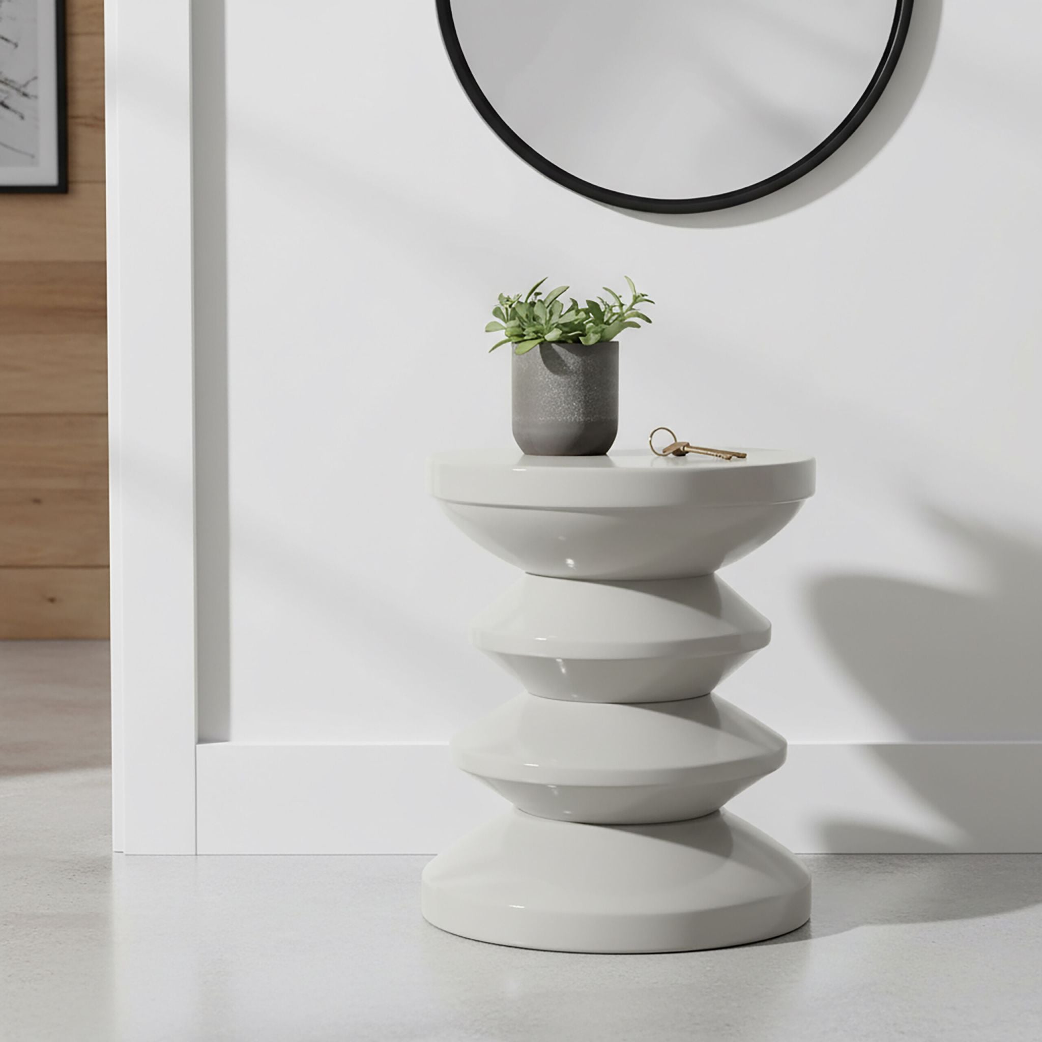 Beistelltisch Zick-Zack-Design Grau von Relaxdays
