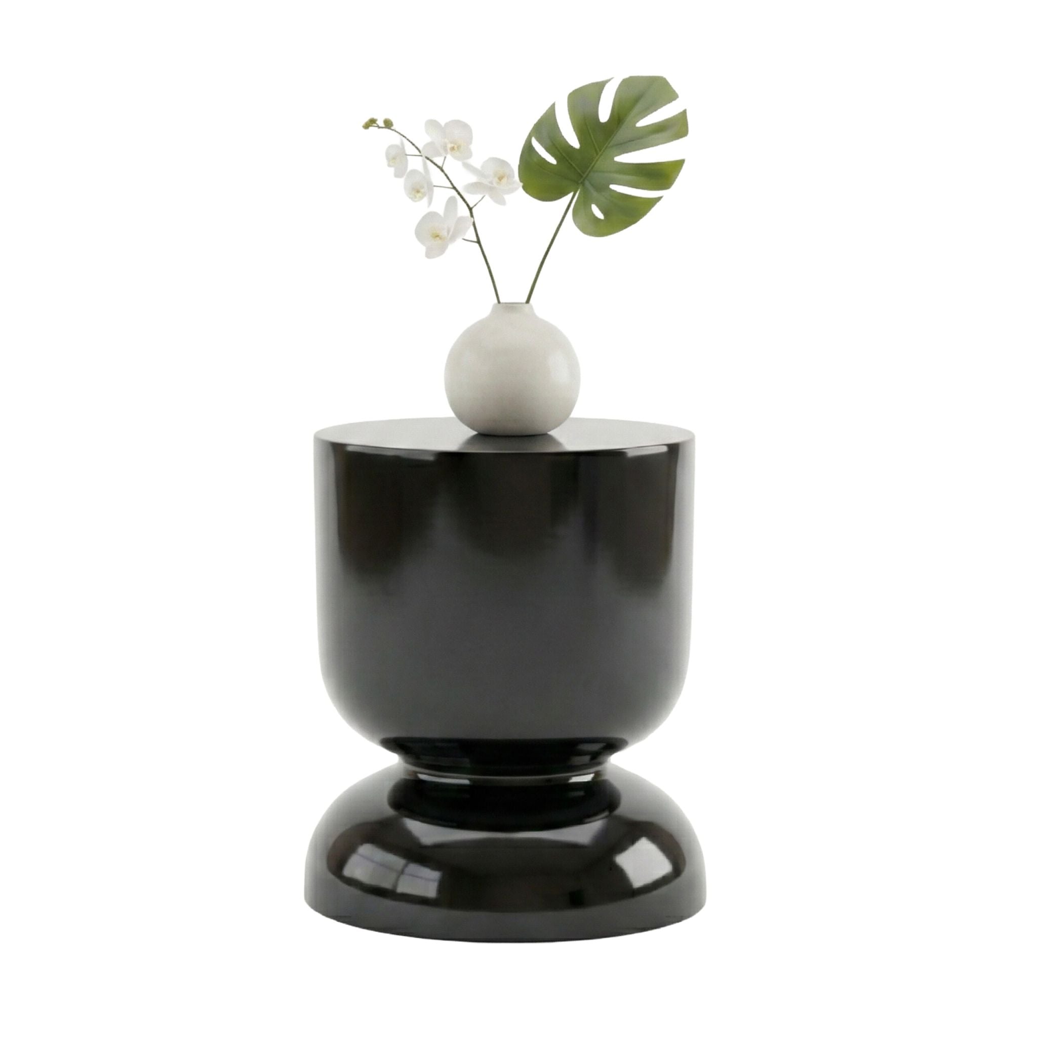 Beistelltisch Sanduhr-Design Schwarz von Relaxdays