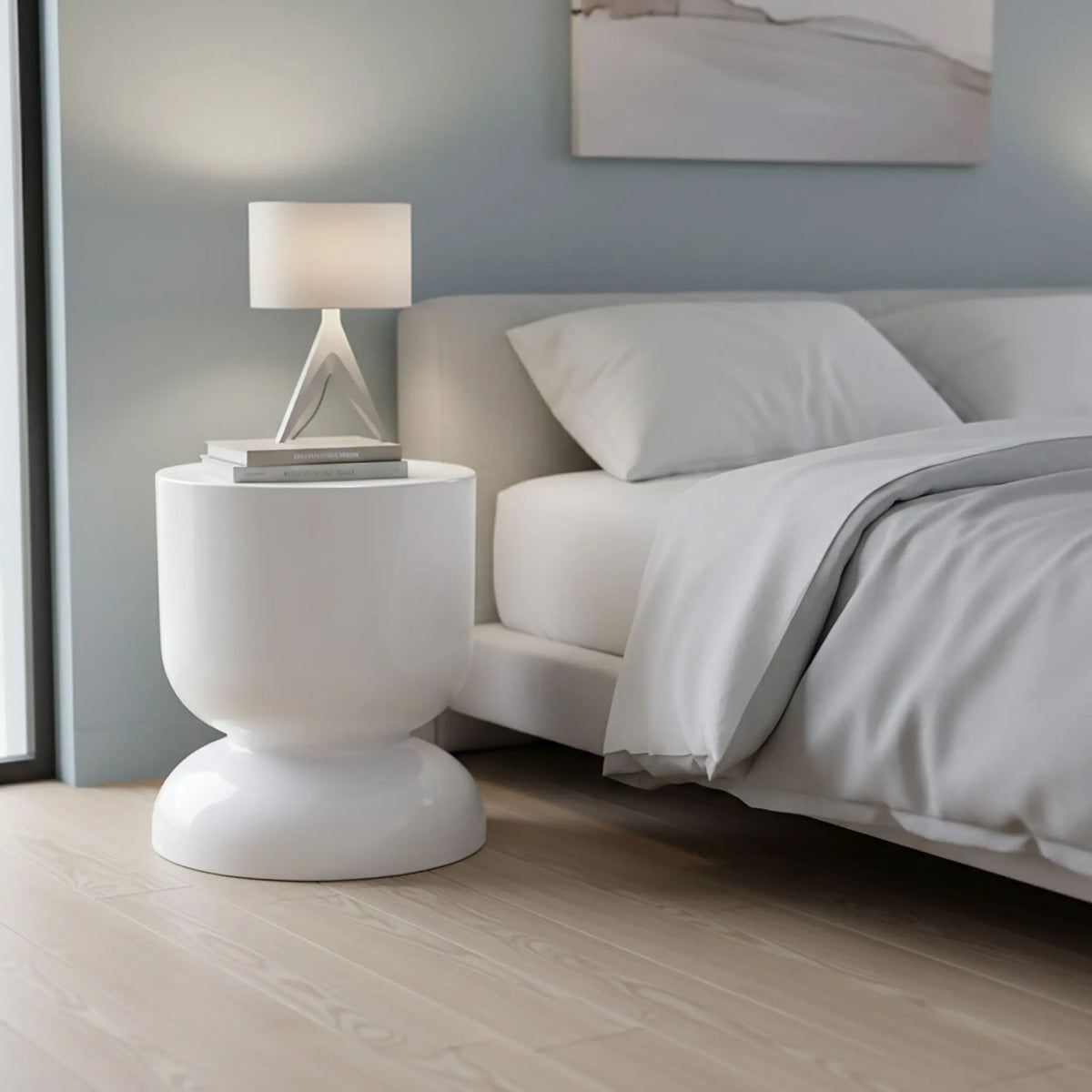 Beistelltisch Sanduhr-Design Weiss von Relaxdays