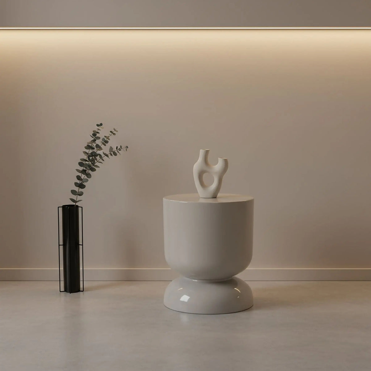 Beistelltisch Sanduhr-Design Grau von Relaxdays
