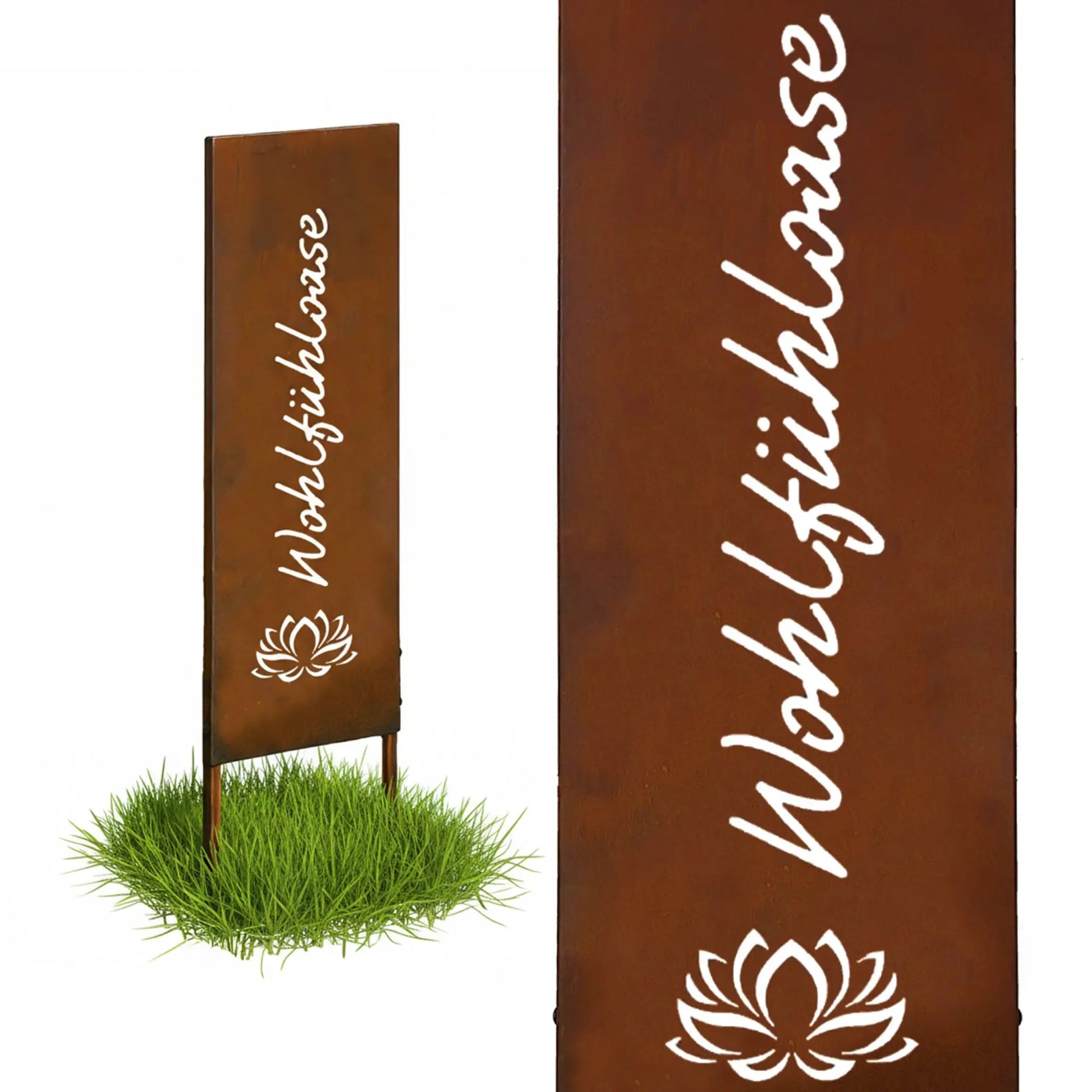 Edelrost Gartendeko zum Stecken Braun von Relaxdays