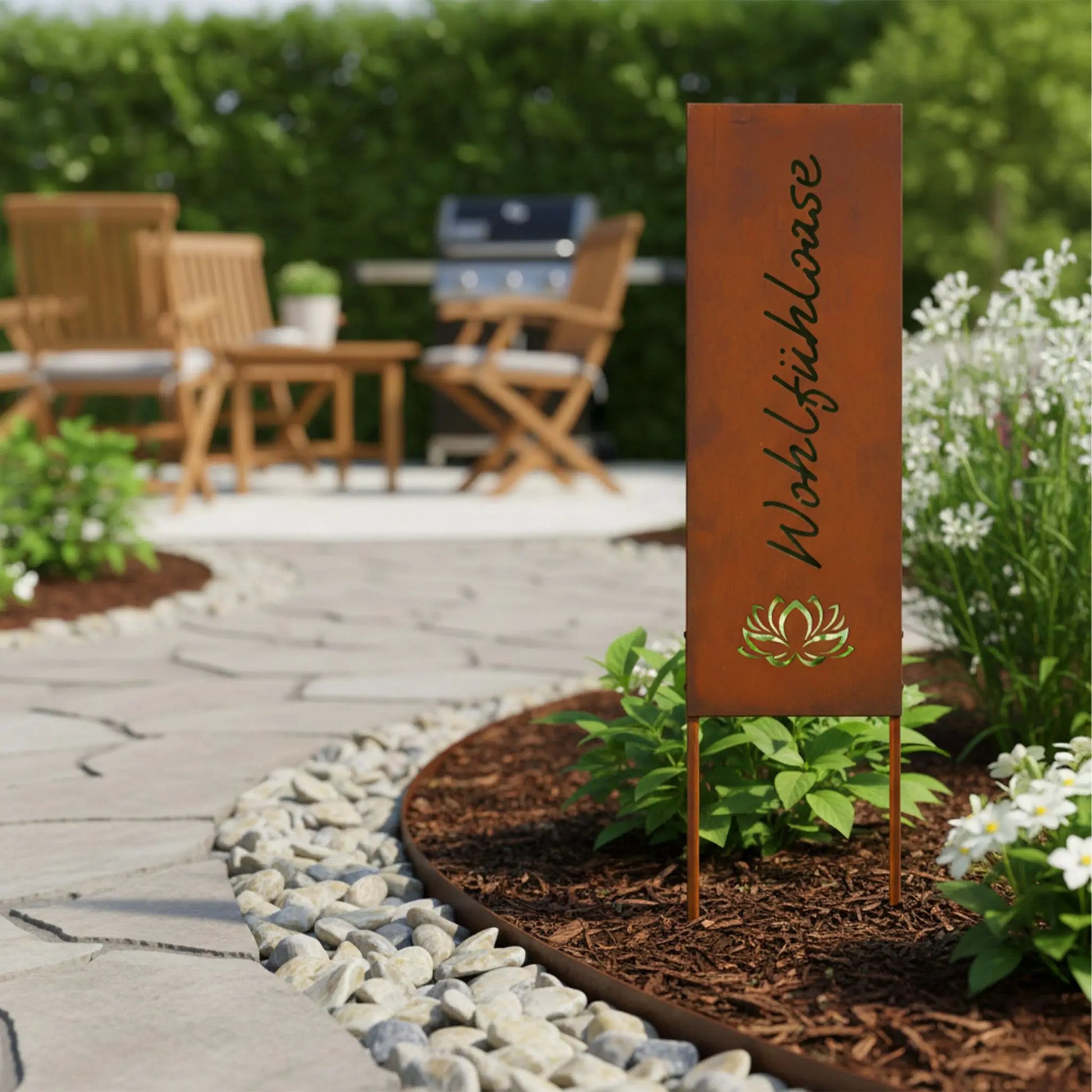 Edelrost Gartendeko zum Stecken Braun von Relaxdays