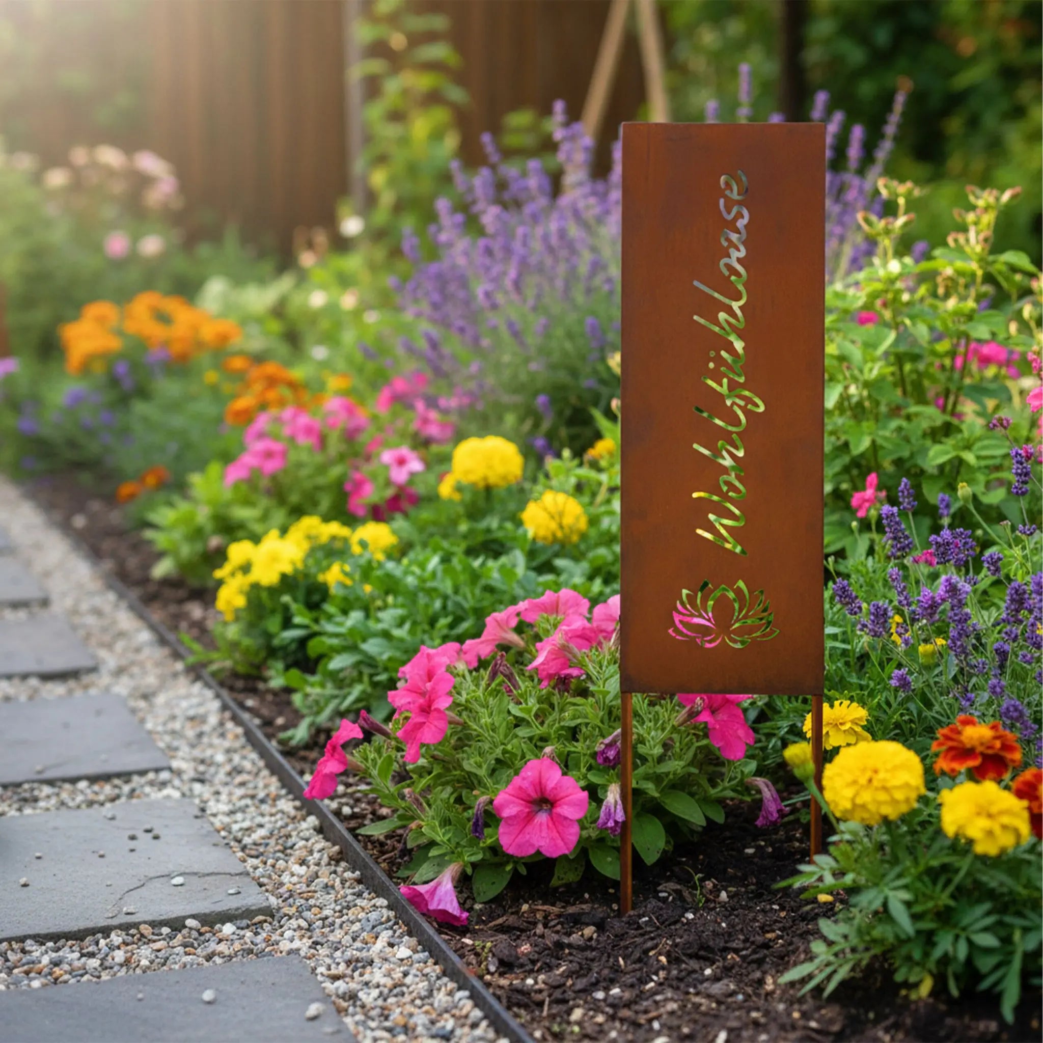 Edelrost Gartendeko zum Stecken Braun von Relaxdays