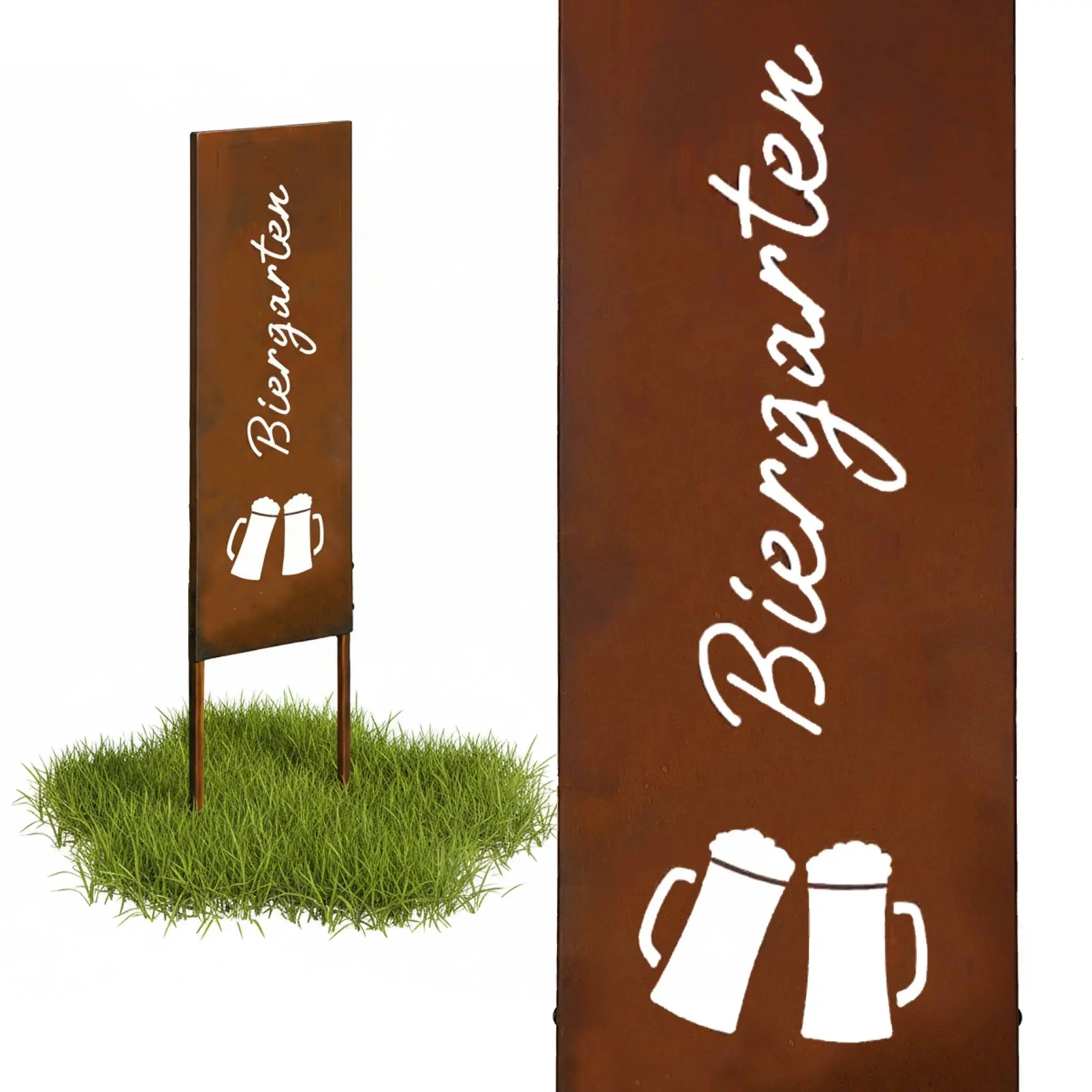 Edelrost Gartendeko zum Stecken Braun von Relaxdays