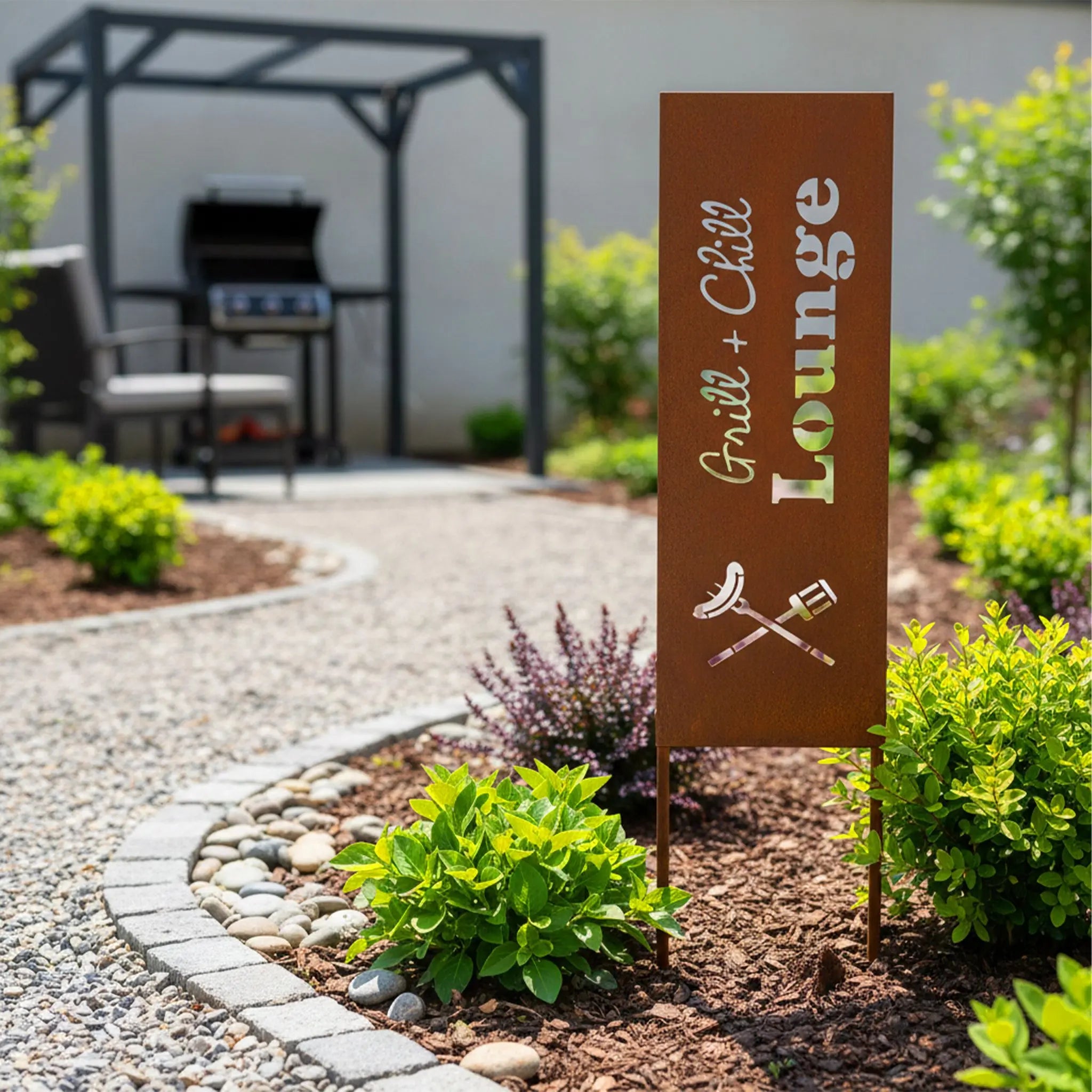 Edelrost Gartendeko zum Stecken Braun von Relaxdays