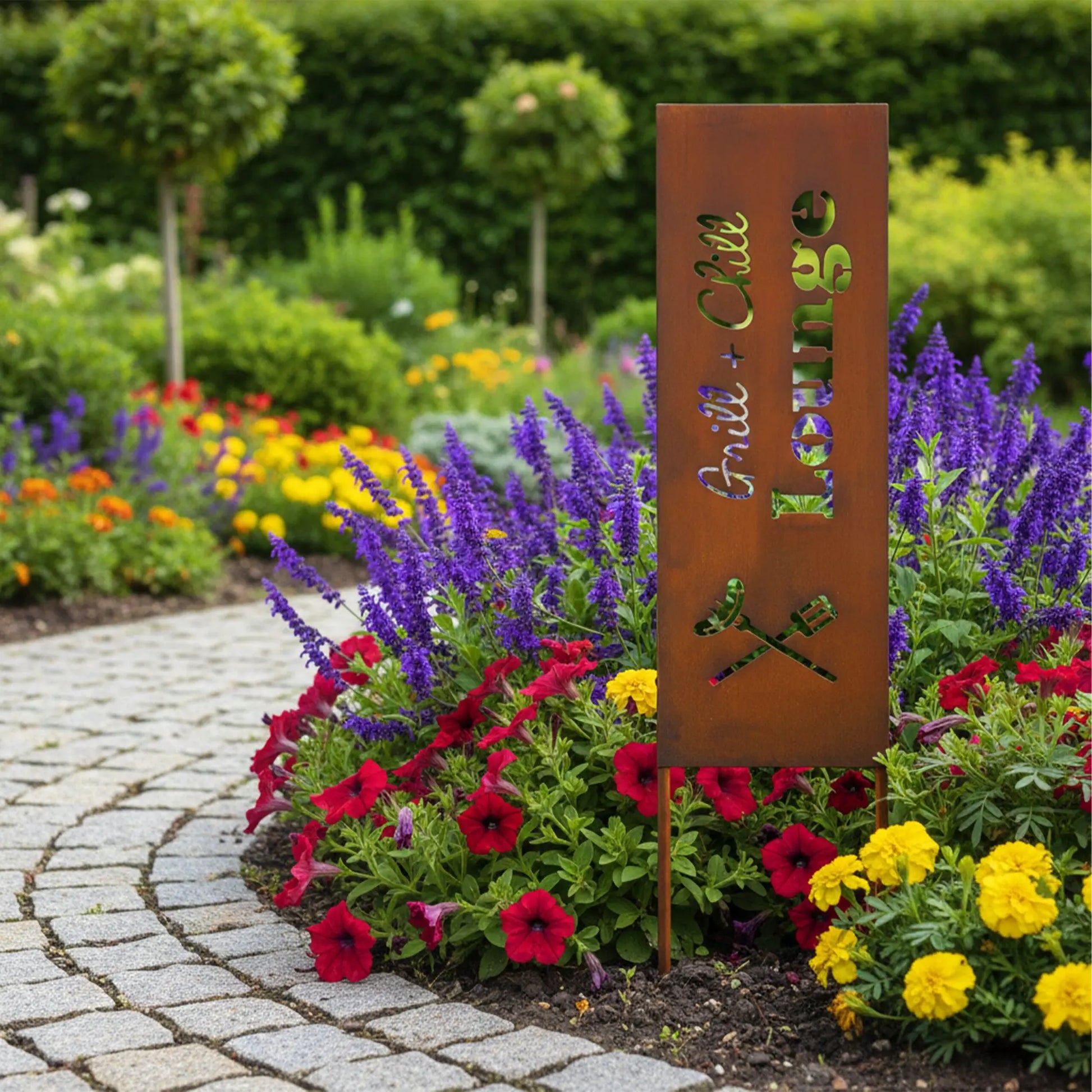 Edelrost Gartendeko zum Stecken Braun von Relaxdays