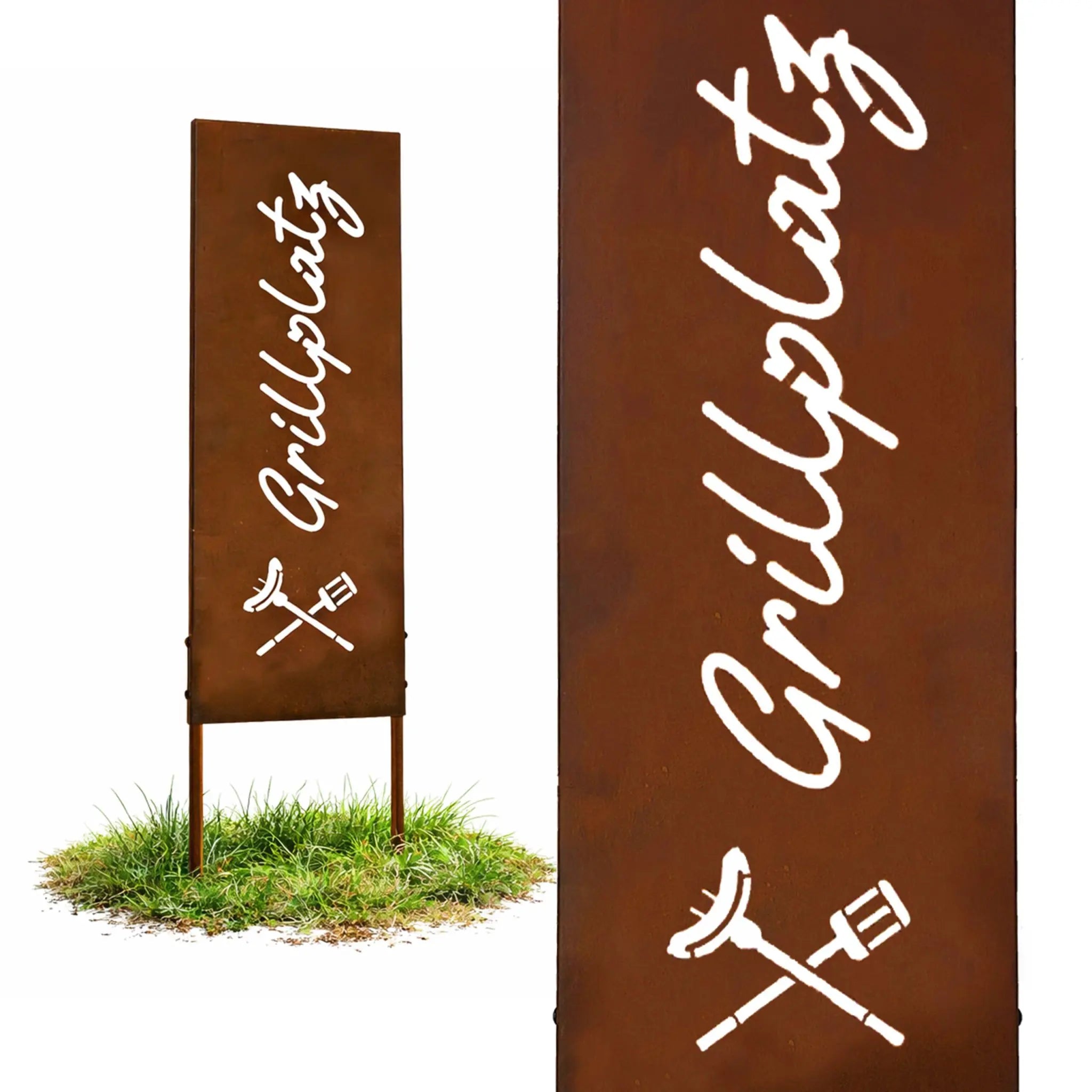 Edelrost Gartendeko zum Stecken Braun von Relaxdays