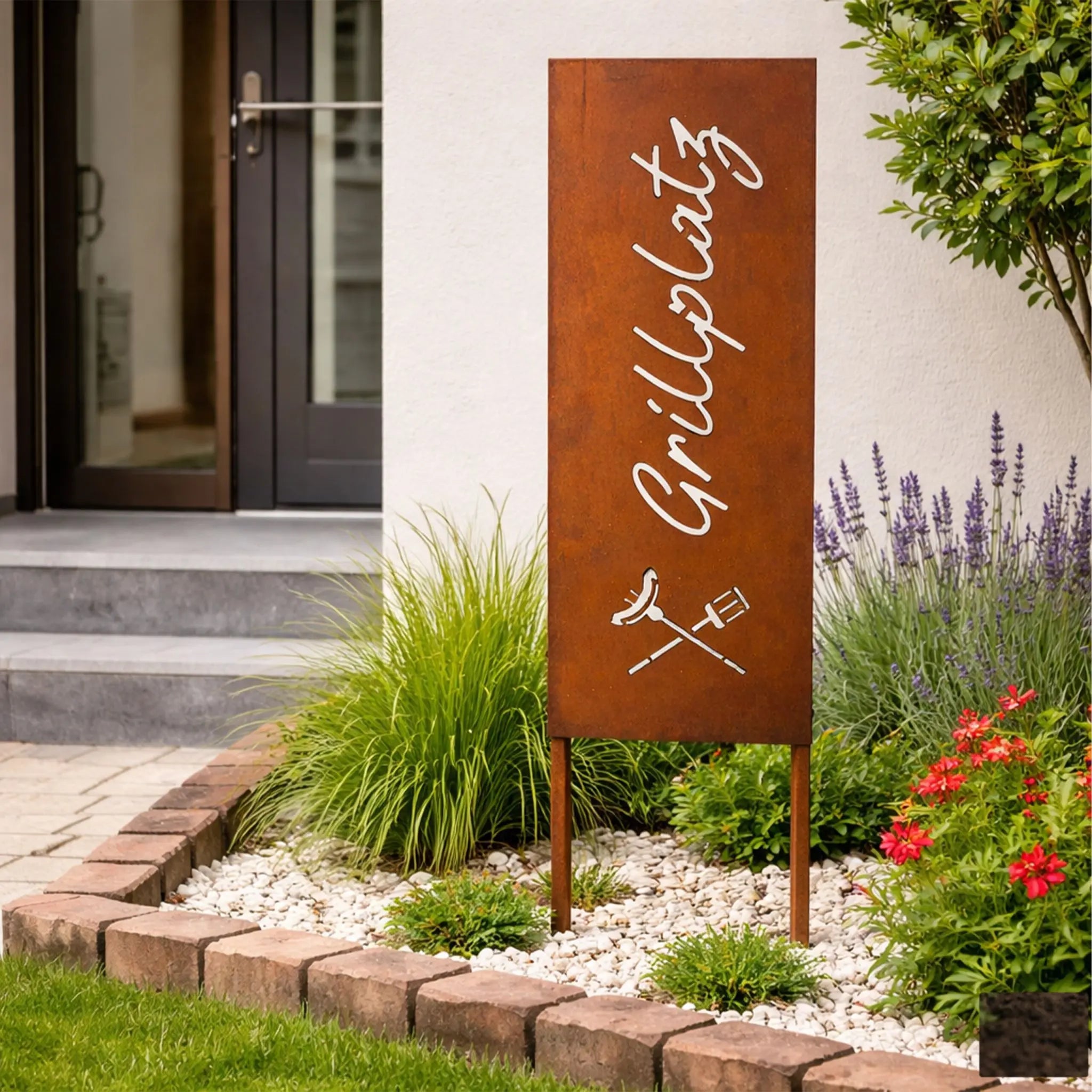 Edelrost Gartendeko zum Stecken Braun von Relaxdays