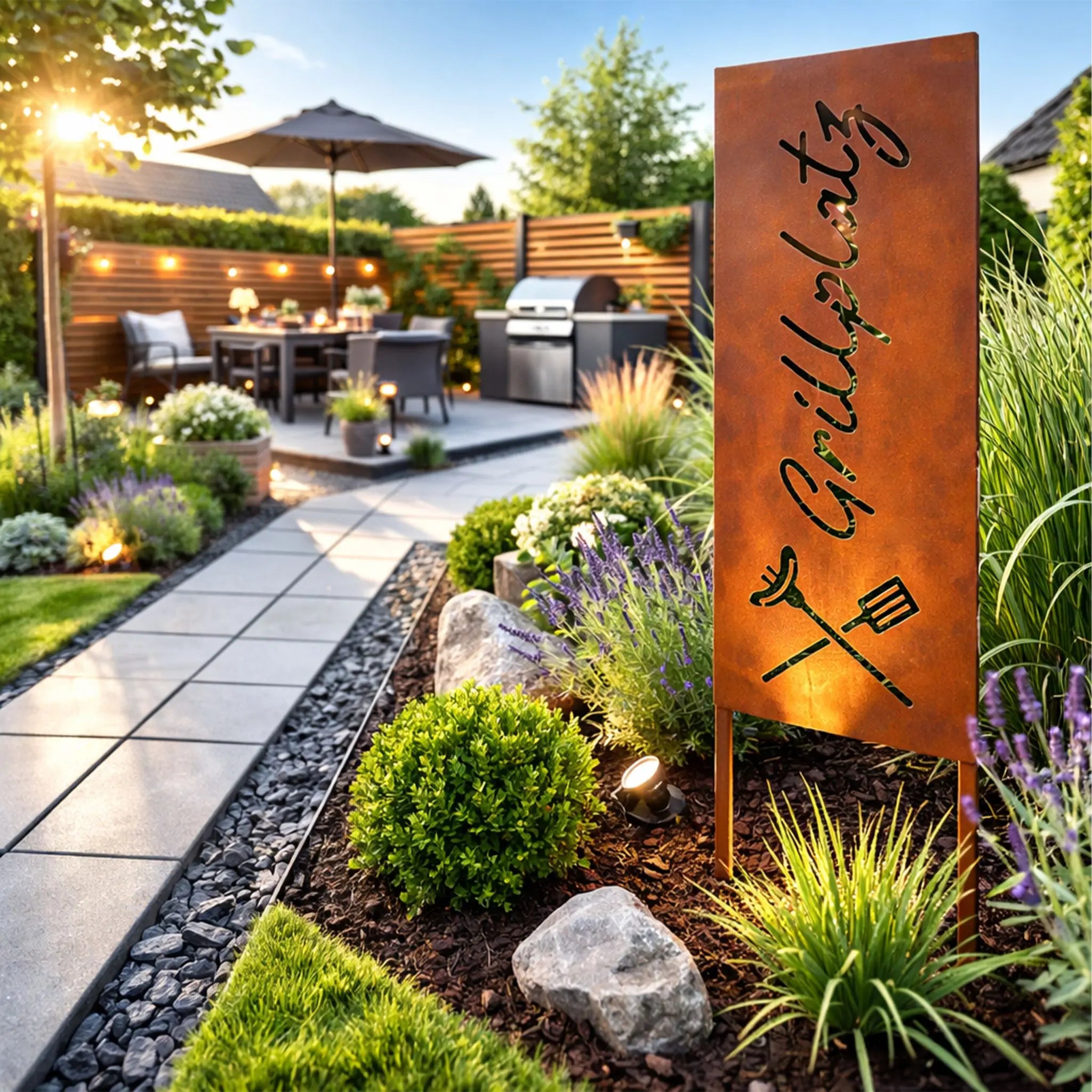 Edelrost Gartendeko zum Stecken Braun von Relaxdays