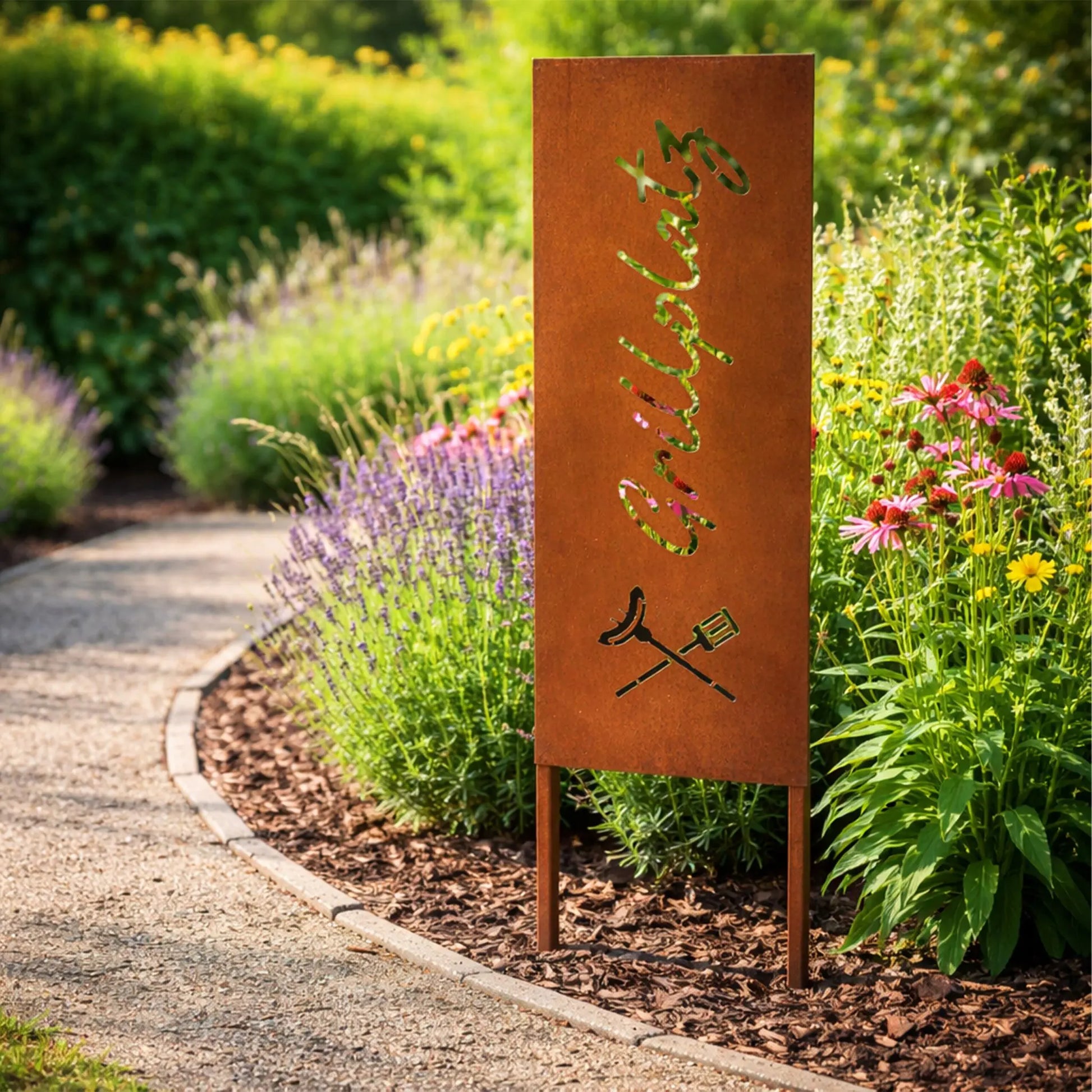 Edelrost Gartendeko zum Stecken Braun von Relaxdays